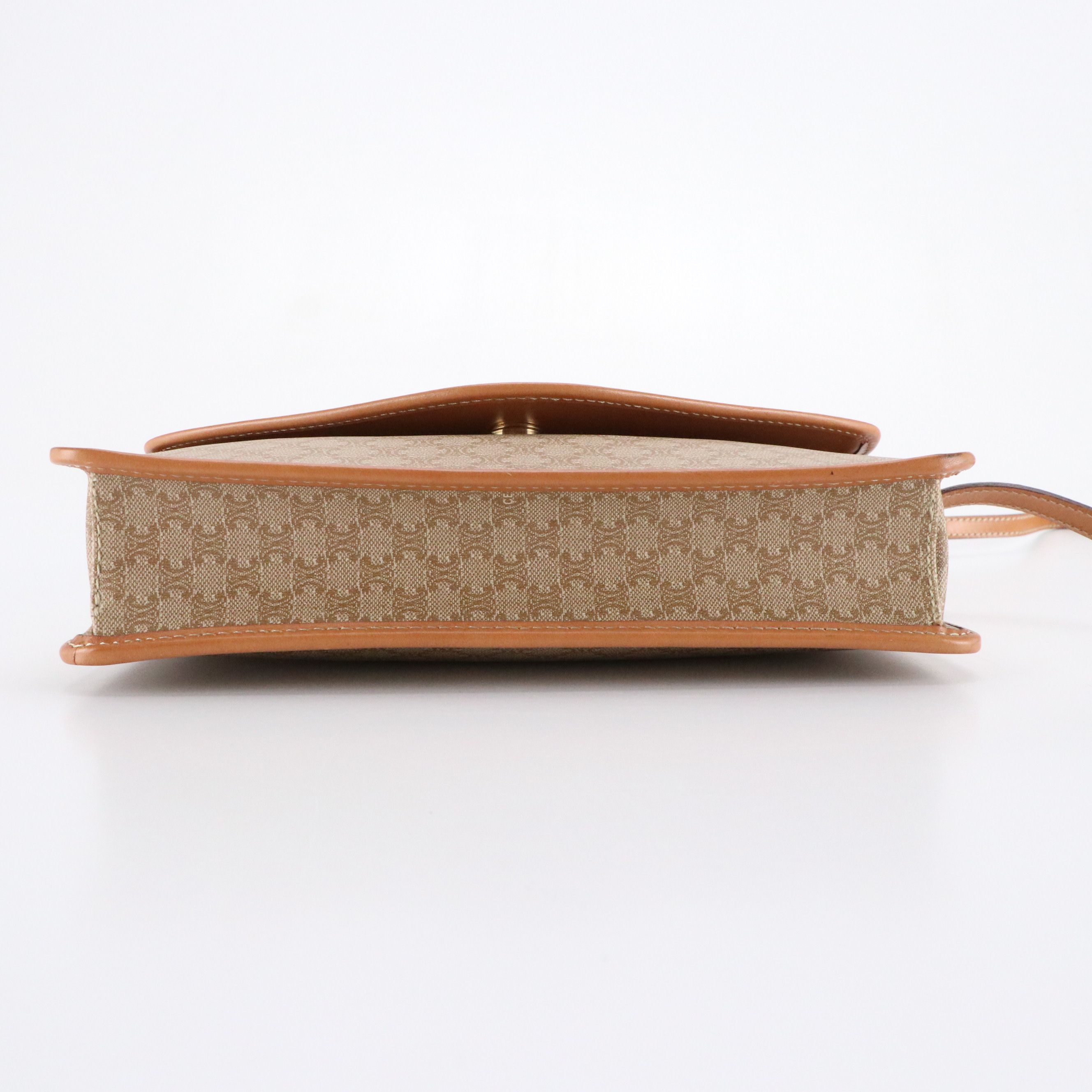 Celine Envelope Flap Crossbody Bag in Macadam Canvas and Leather