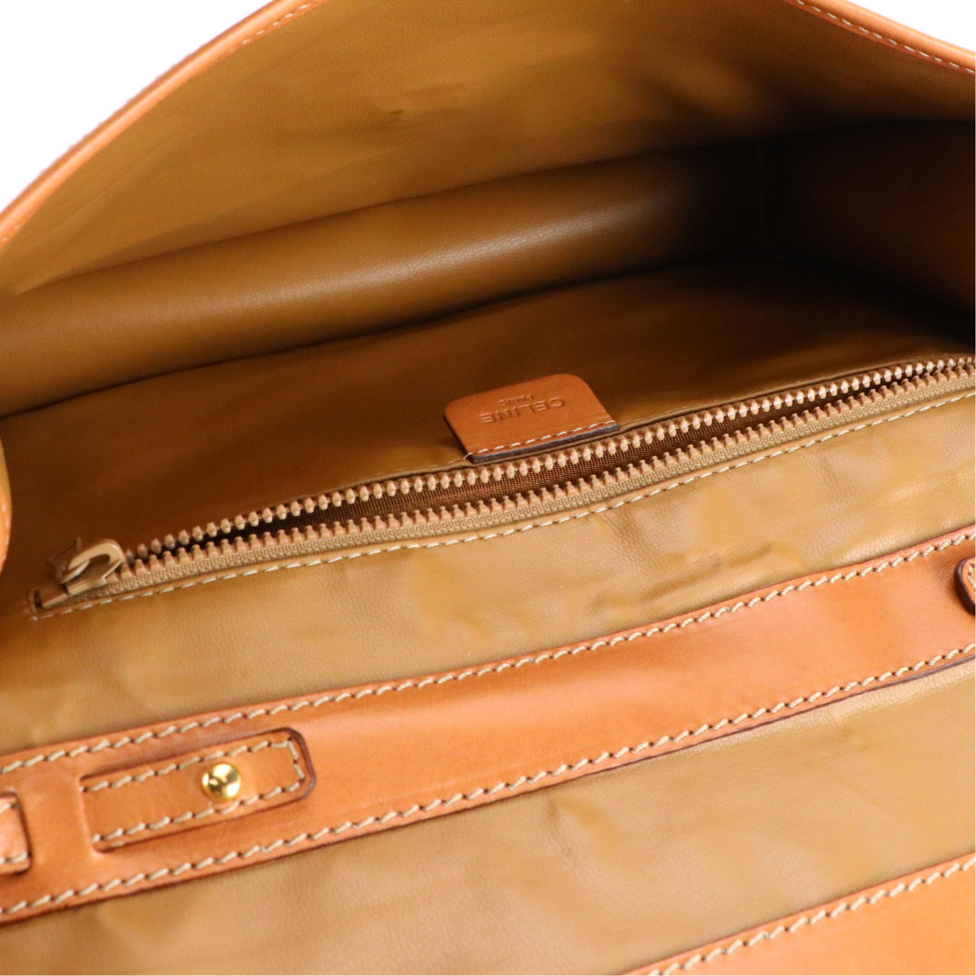 Celine Envelope Flap Crossbody Bag in Macadam Canvas and Leather