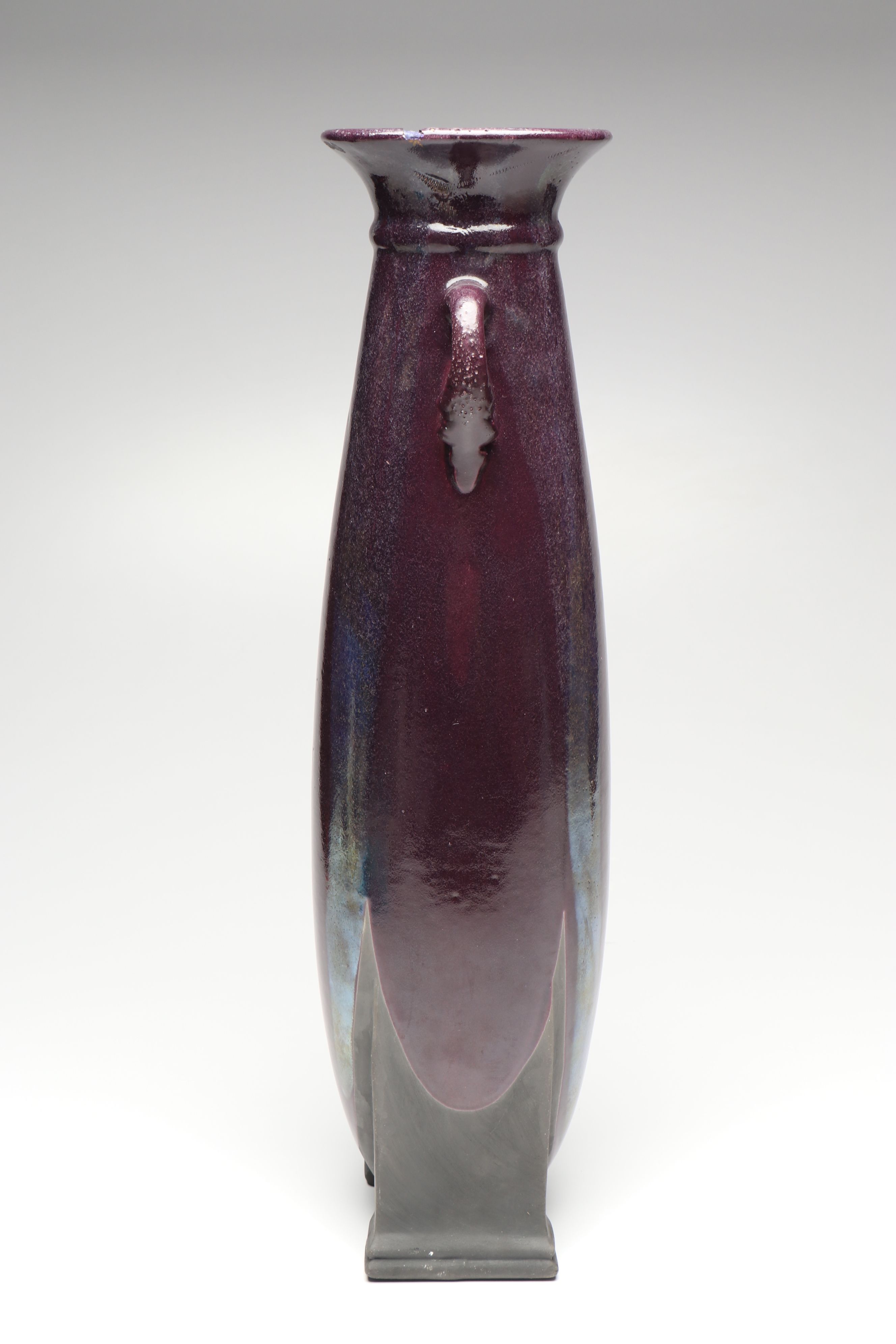 Tony Evans Purple Raku Art Pottery Vase