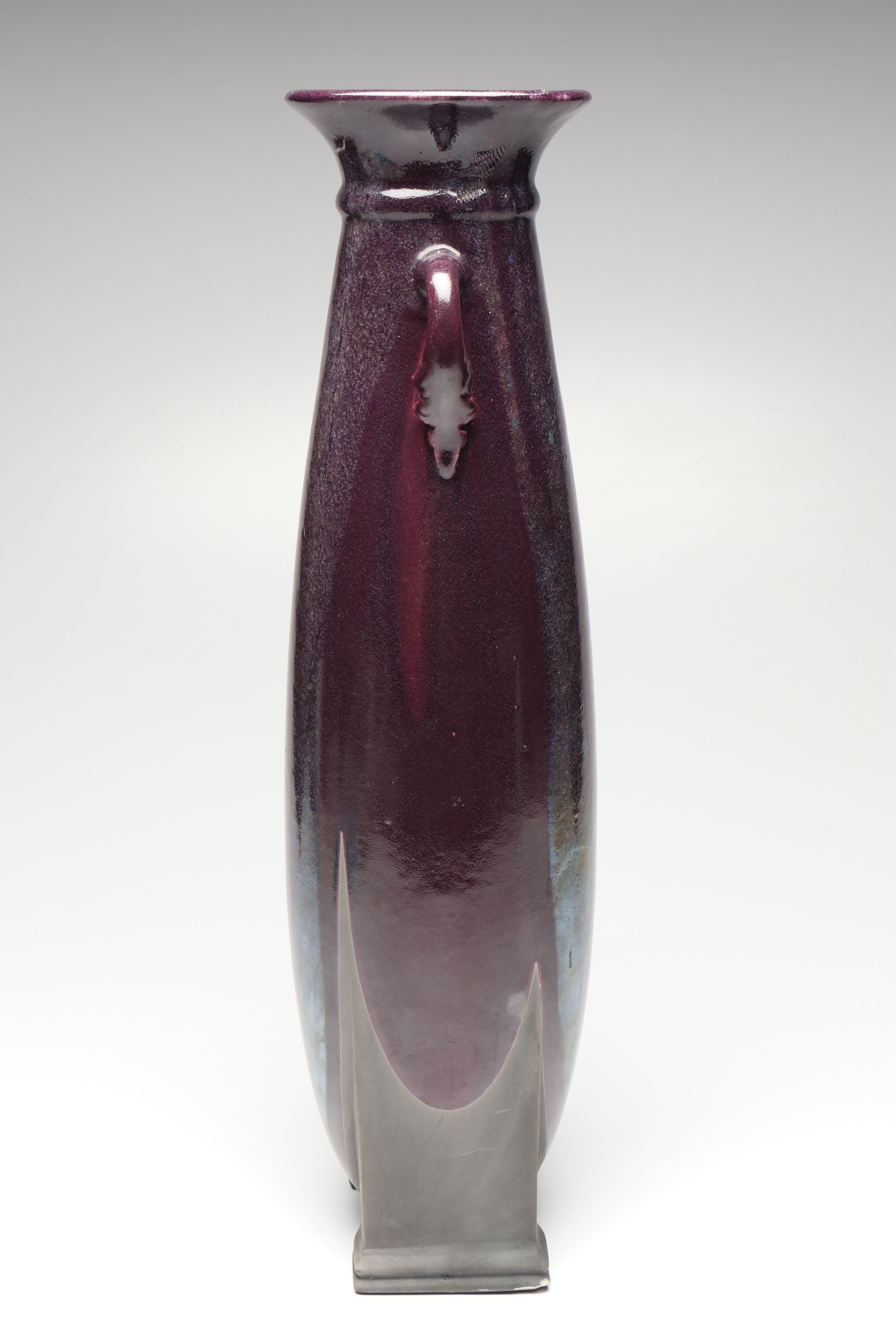 Tony Evans Purple Raku Art Pottery Vase
