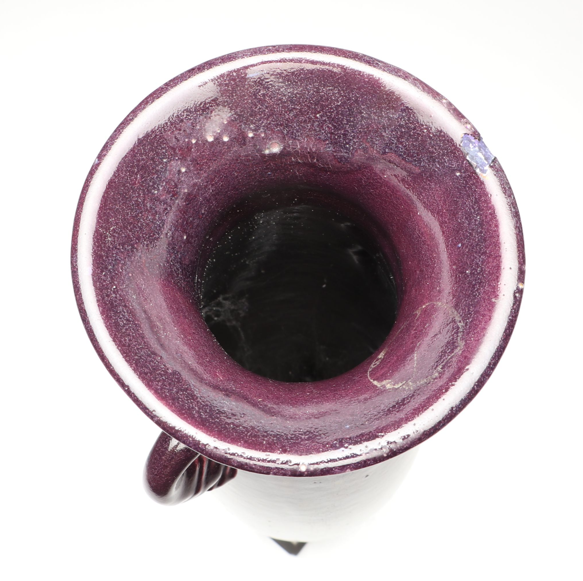 Tony Evans Purple Raku Art Pottery Vase