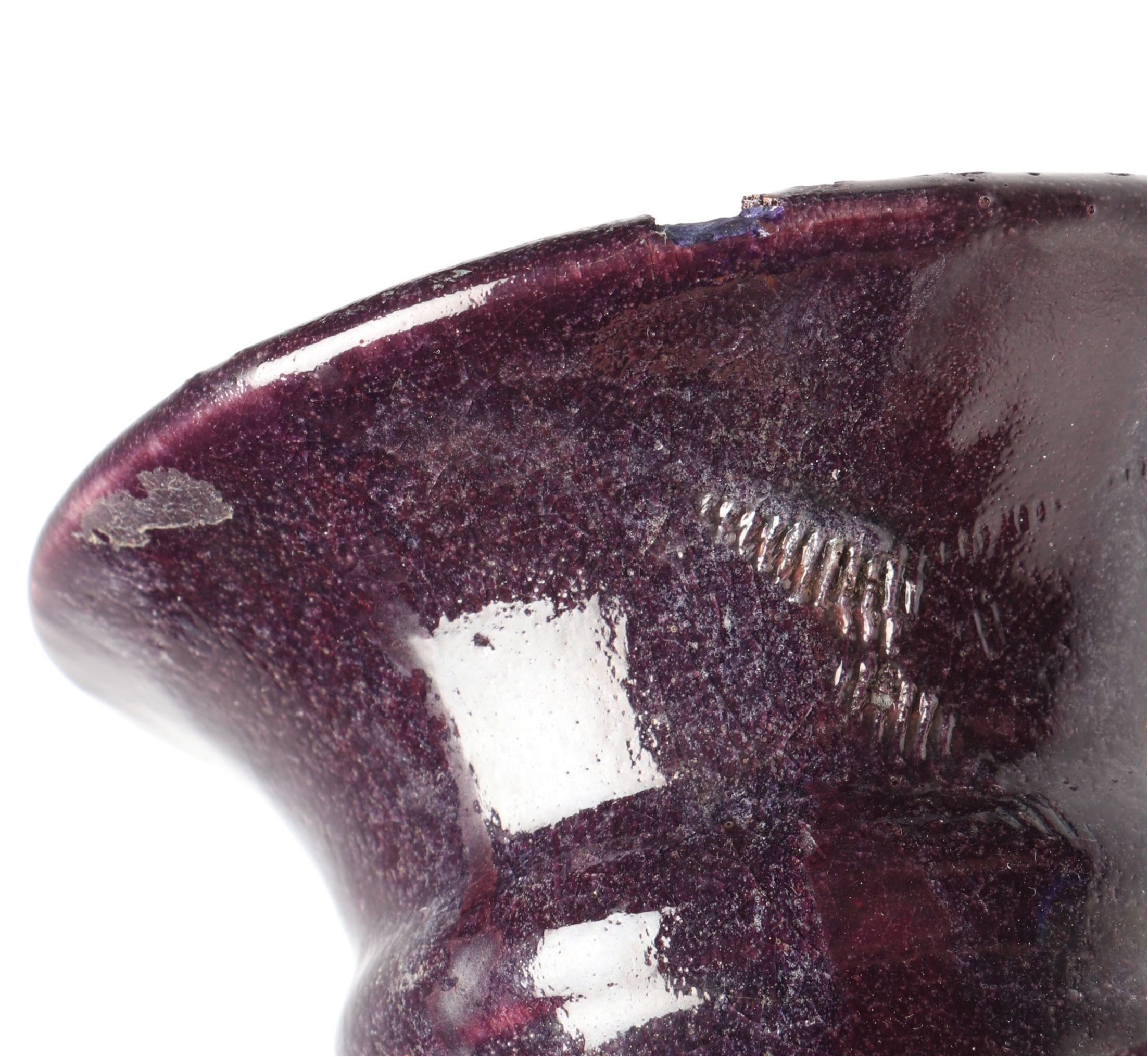 Tony Evans Purple Raku Art Pottery Vase