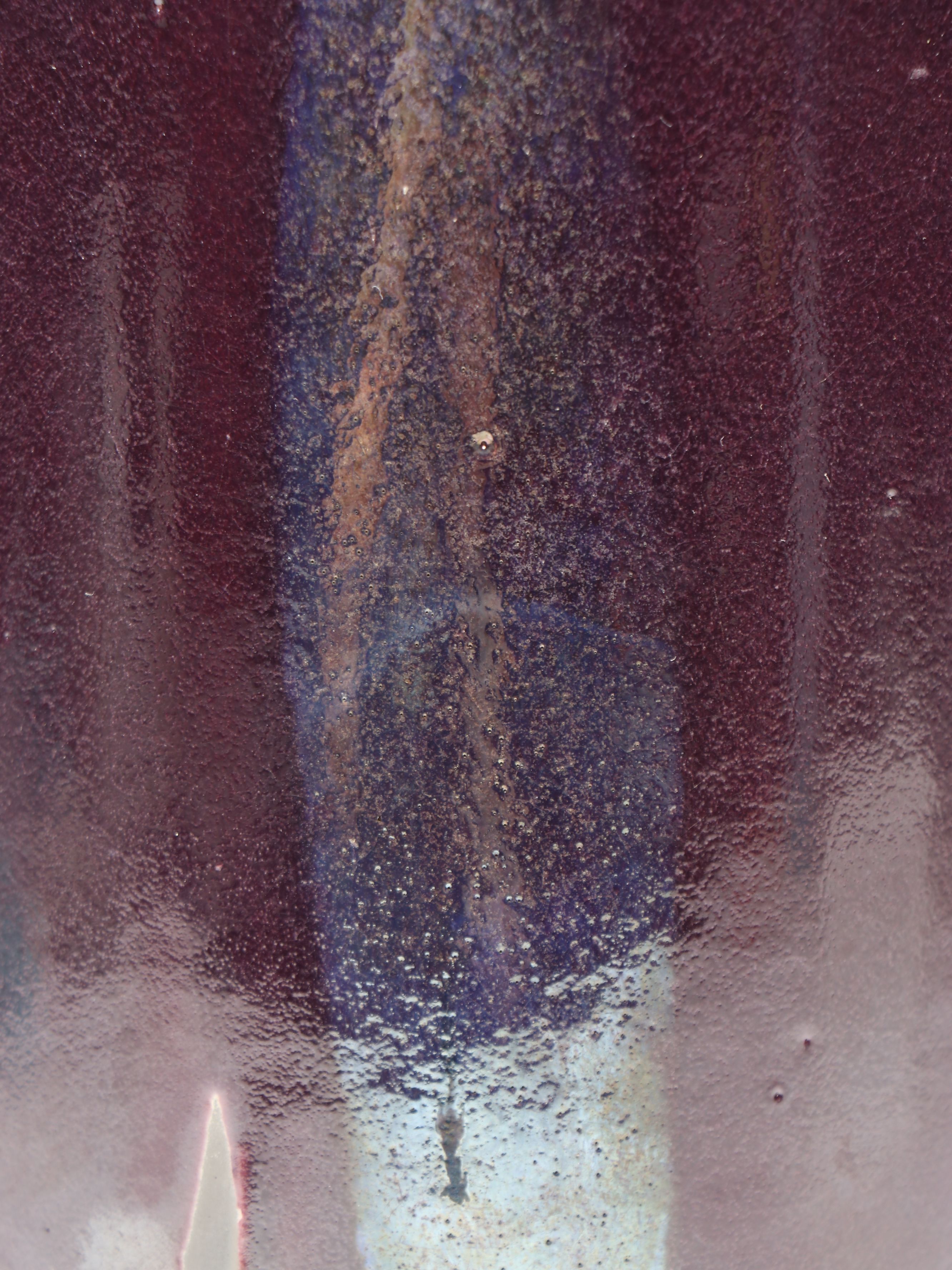 Tony Evans Purple Raku Art Pottery Vase