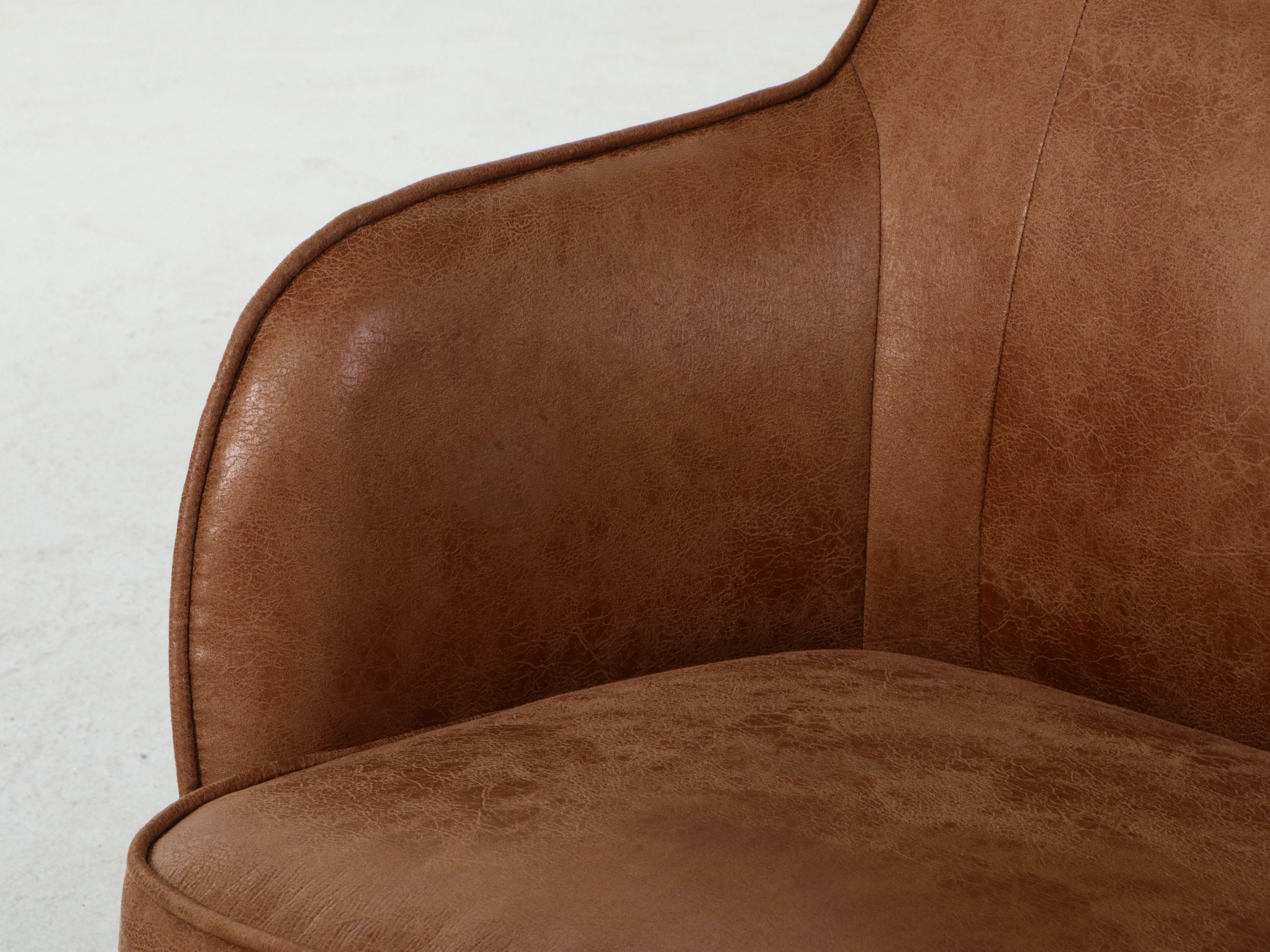 Pair of Contemporary Faux Leather Wingback Armchairs