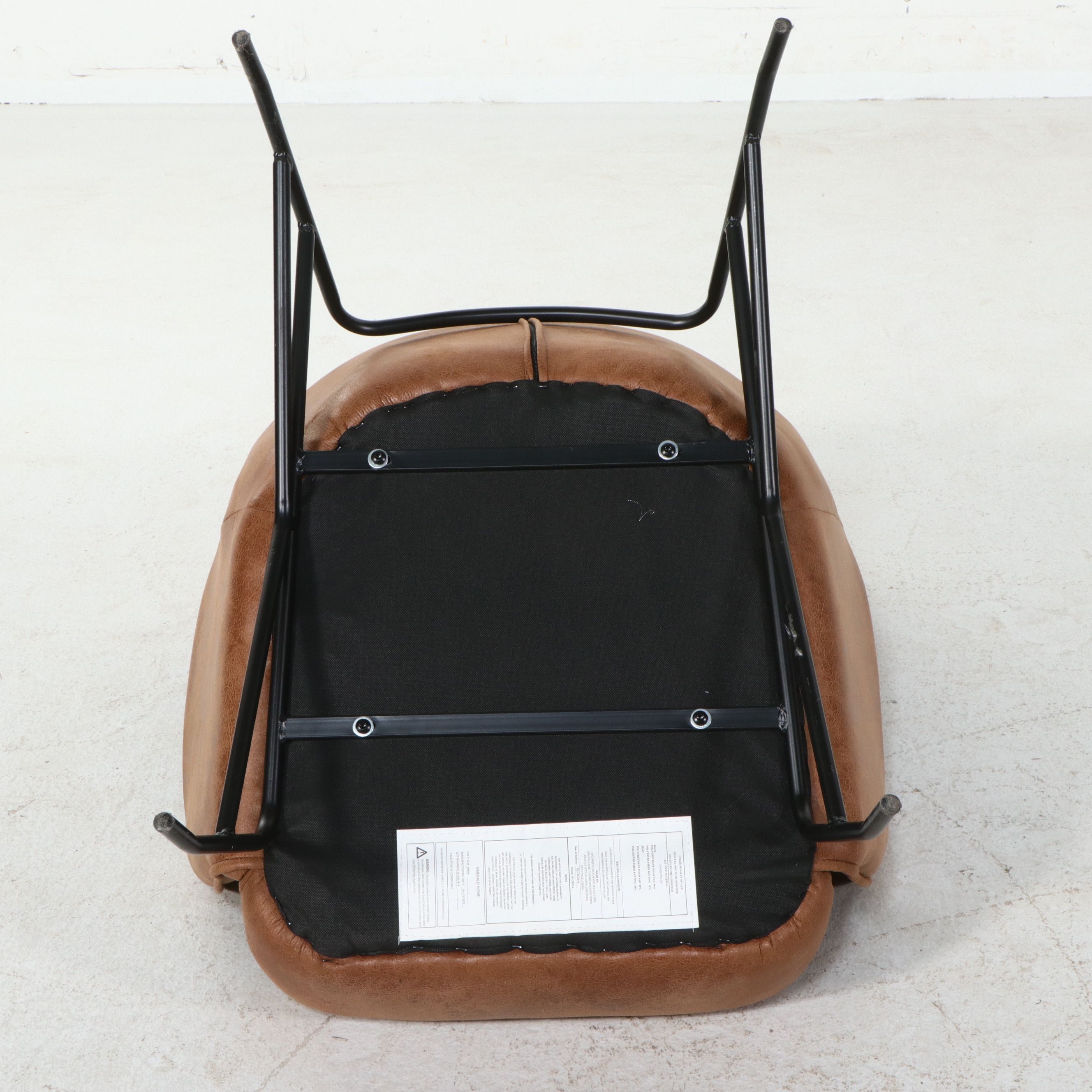 Pair of Contemporary Faux Leather Wingback Armchairs