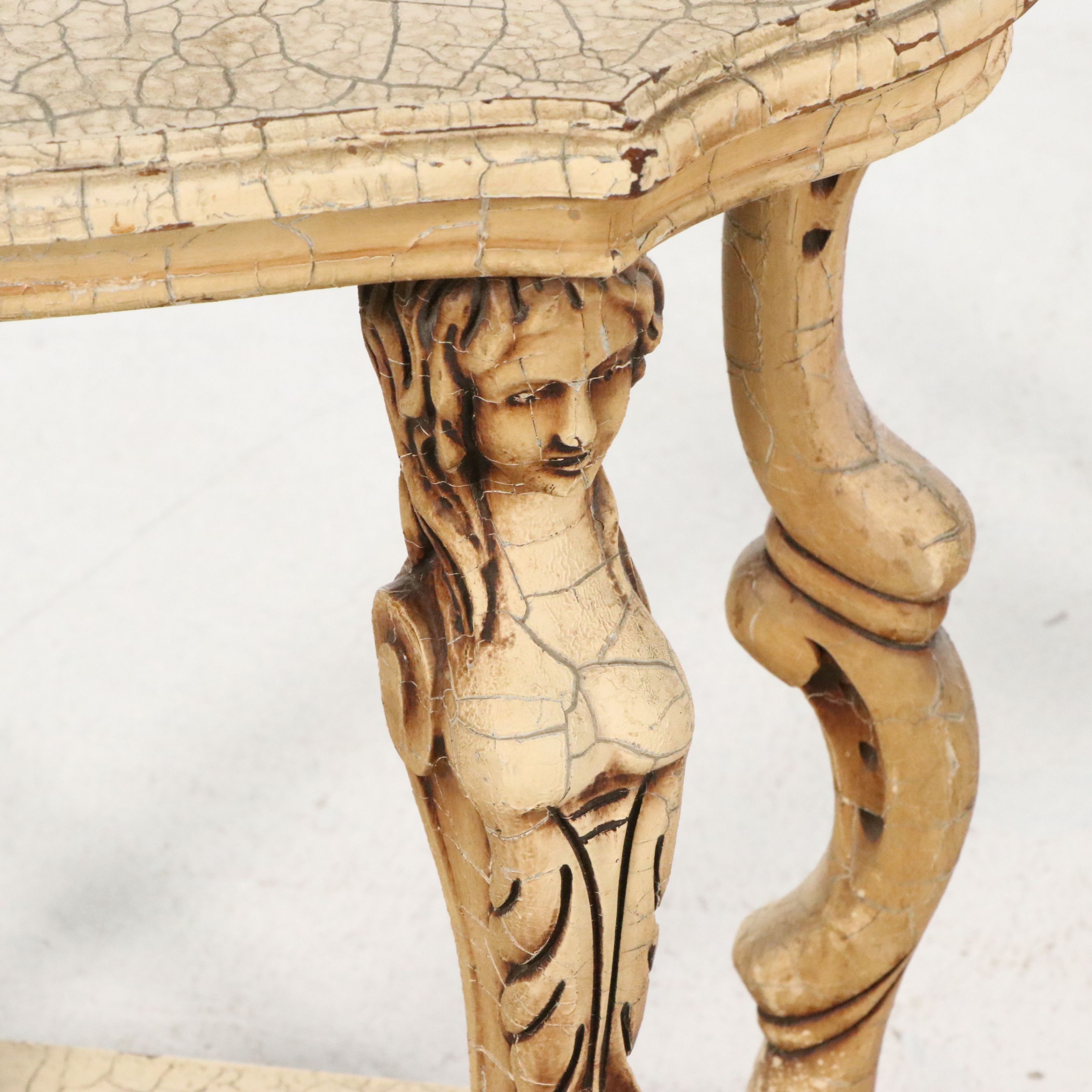 Pair of Italian Baroque Style Figural Hall Tables