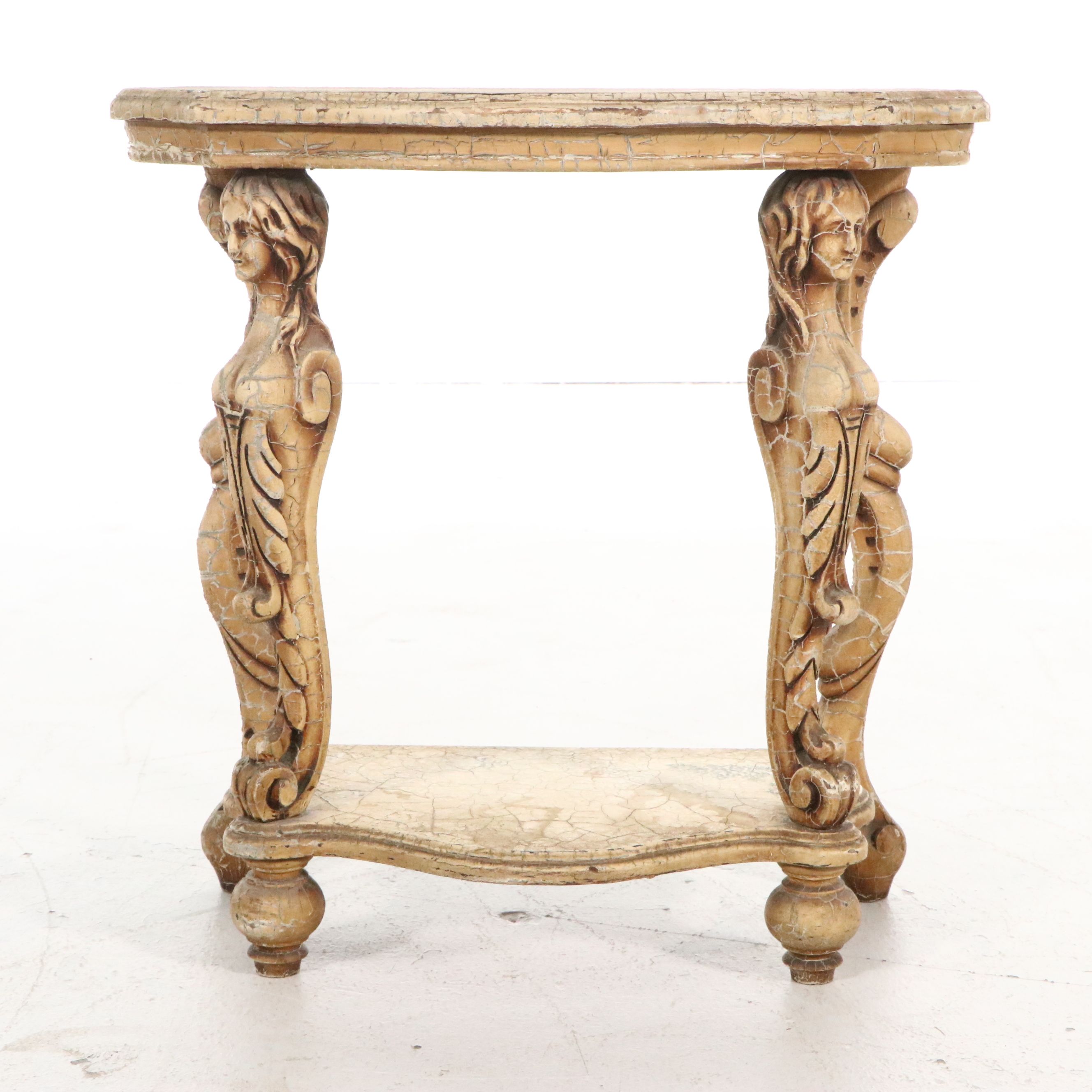 Pair of Italian Baroque Style Figural Hall Tables