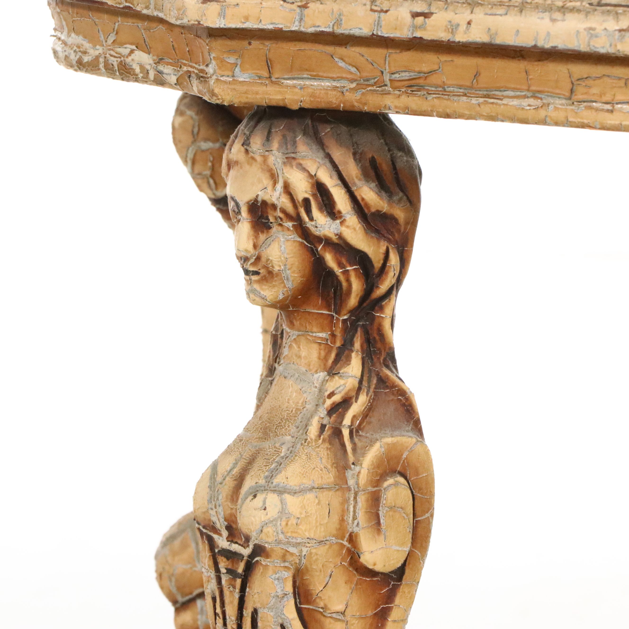 Pair of Italian Baroque Style Figural Hall Tables