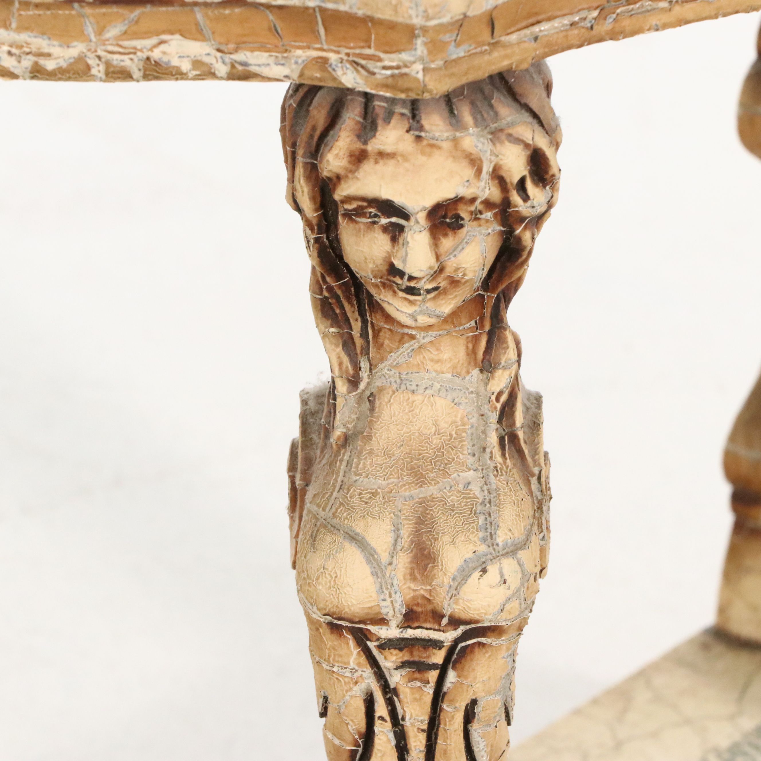 Pair of Italian Baroque Style Figural Hall Tables