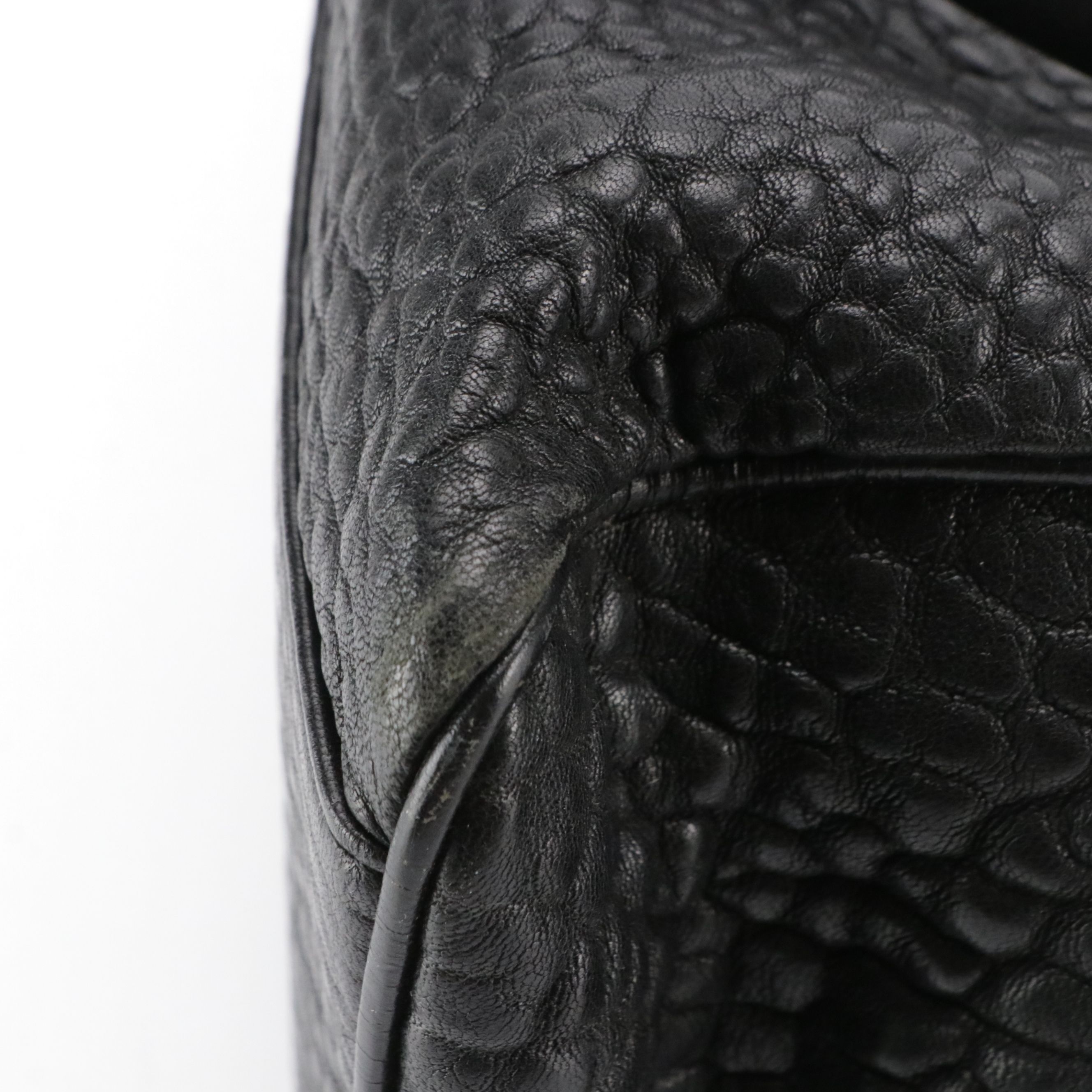 Fendi Etniko de Jour Star Shoulder Bag in Black Grained Leather