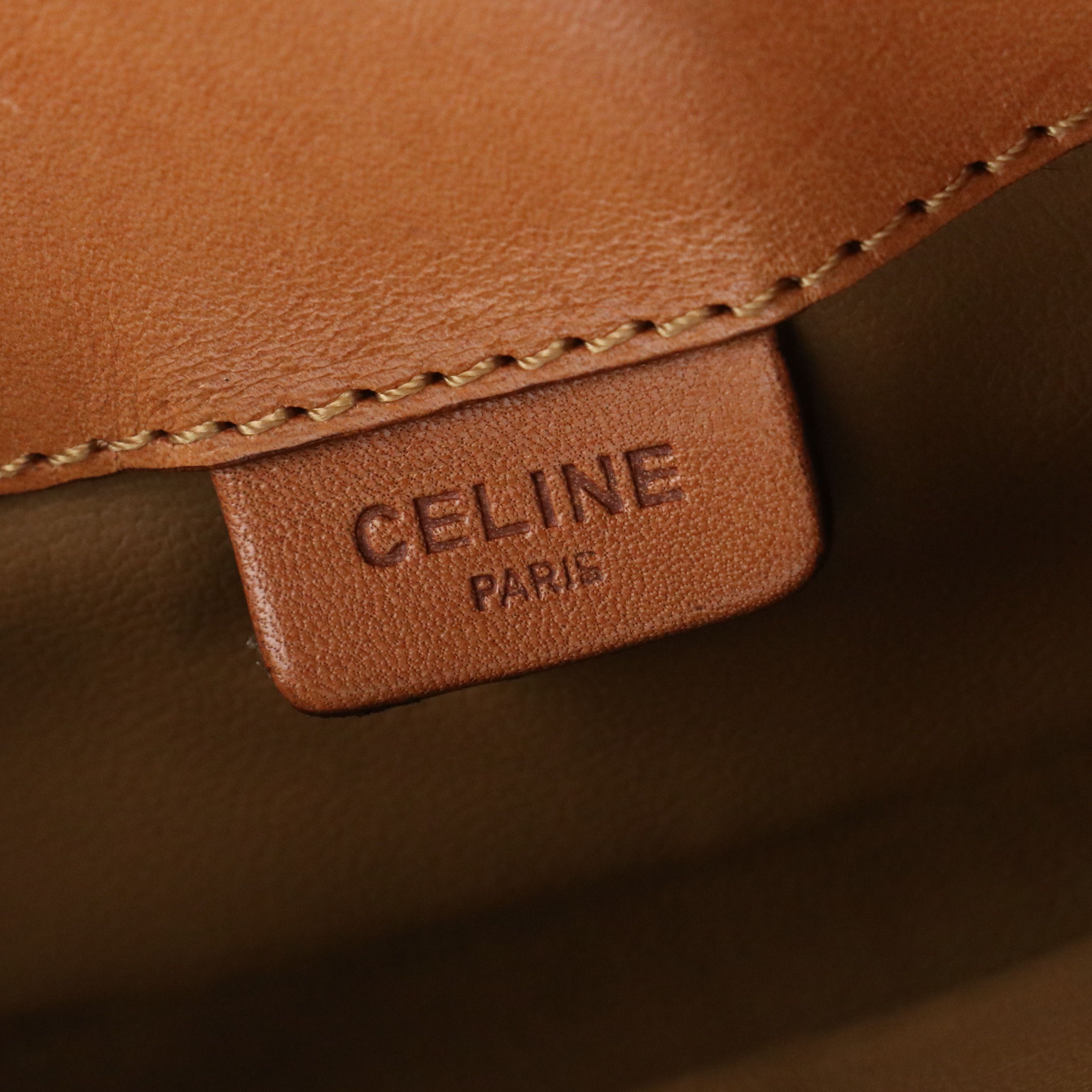 Celine Foldover Clutch in Macadam Canvas and Leather