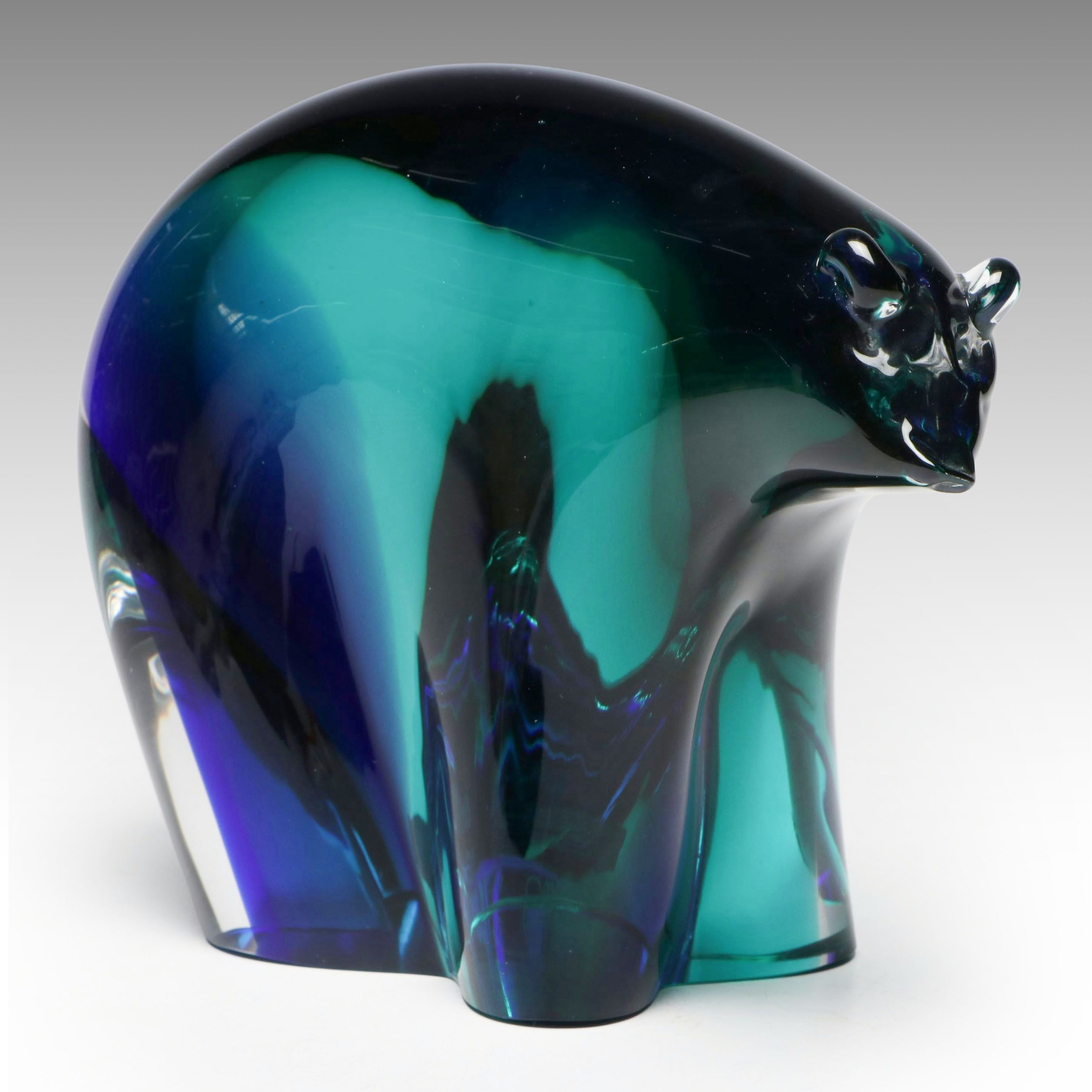 Vincenzo Nason Murano Sommerso Art Glass Fetish Style Bear Figurine