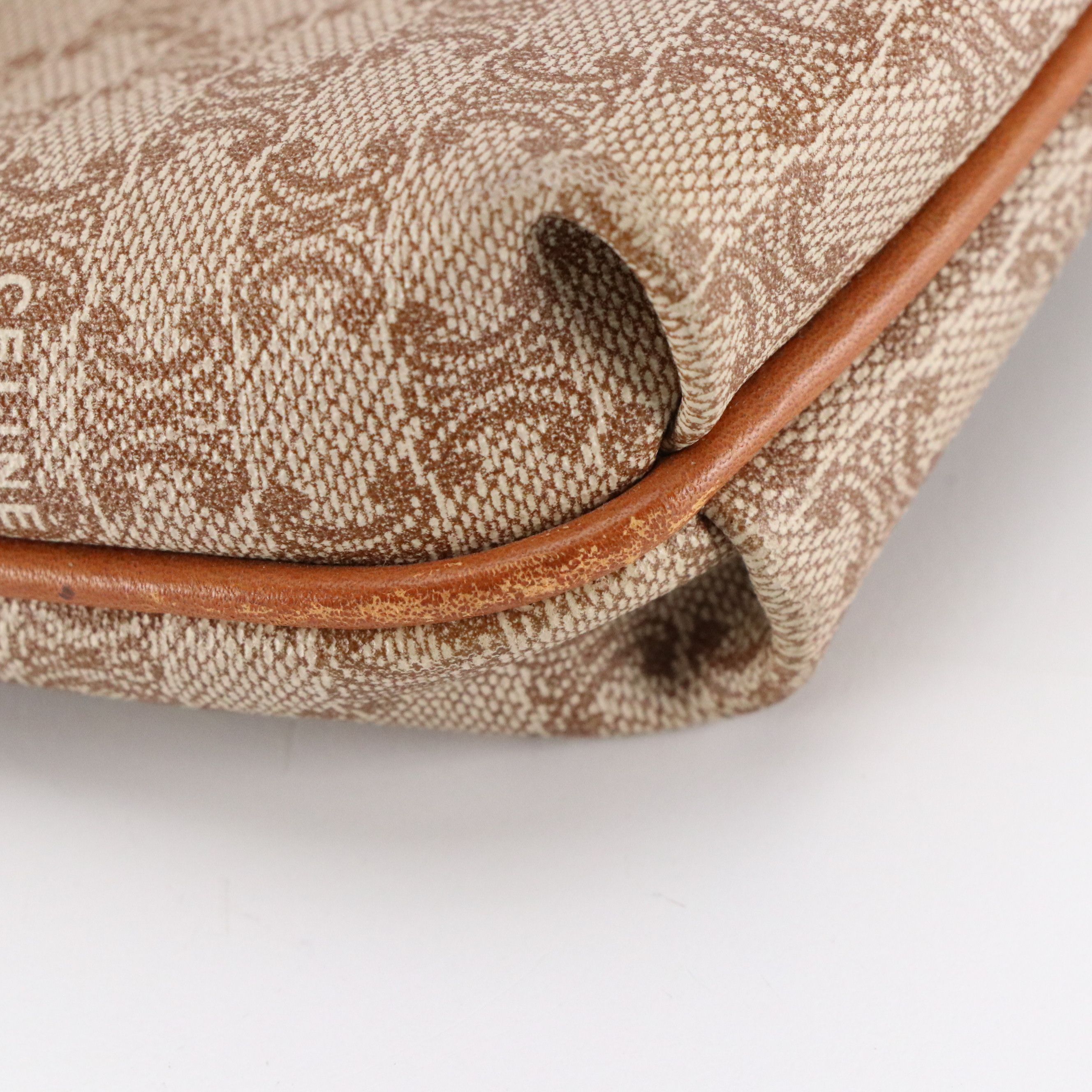 Celine Foldover Clutch in Macadam Canvas and Leather