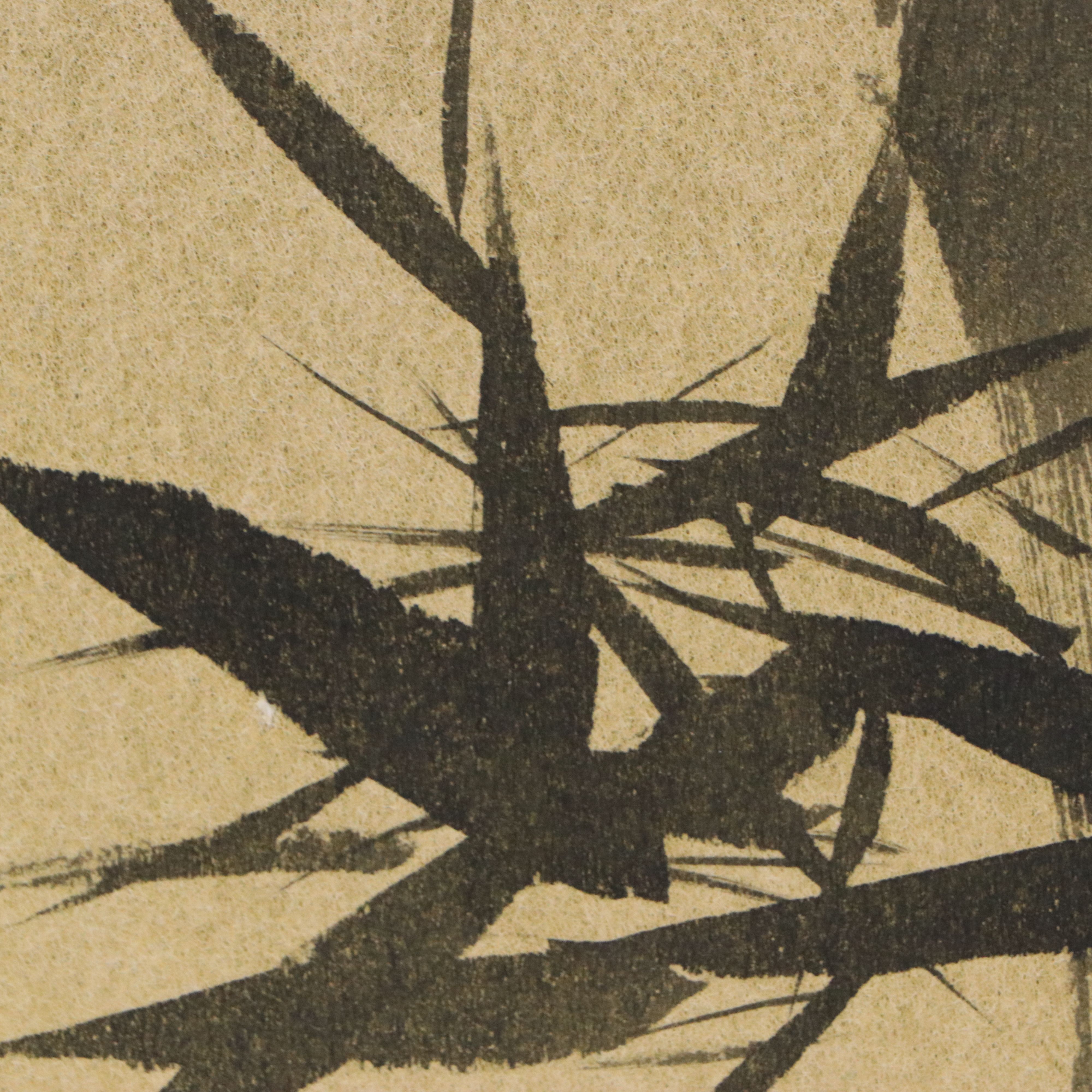 Japanese School Ink and Watercolor Paintings of Bamboo