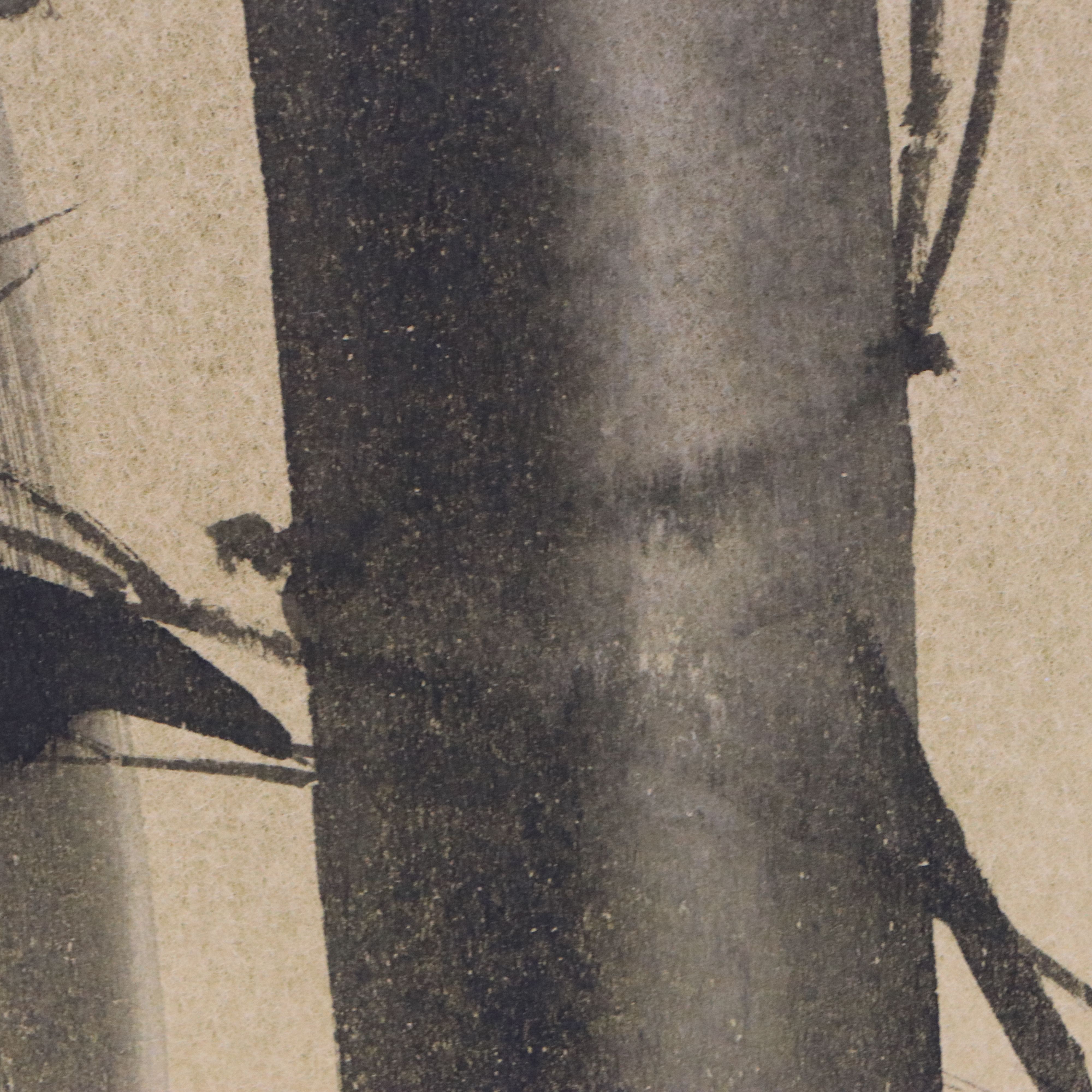 Japanese School Ink and Watercolor Paintings of Bamboo