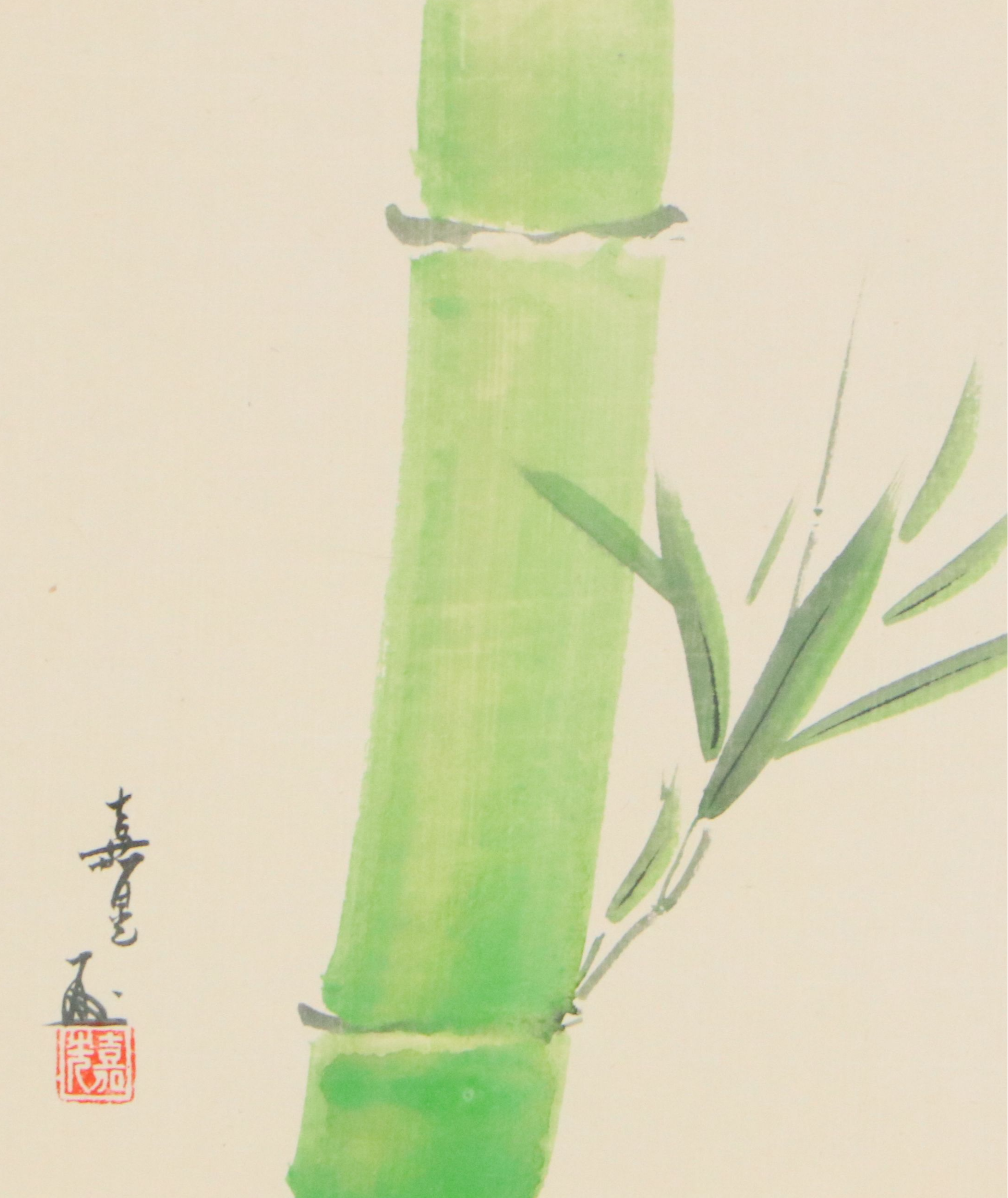 Japanese School Ink and Watercolor Paintings of Bamboo