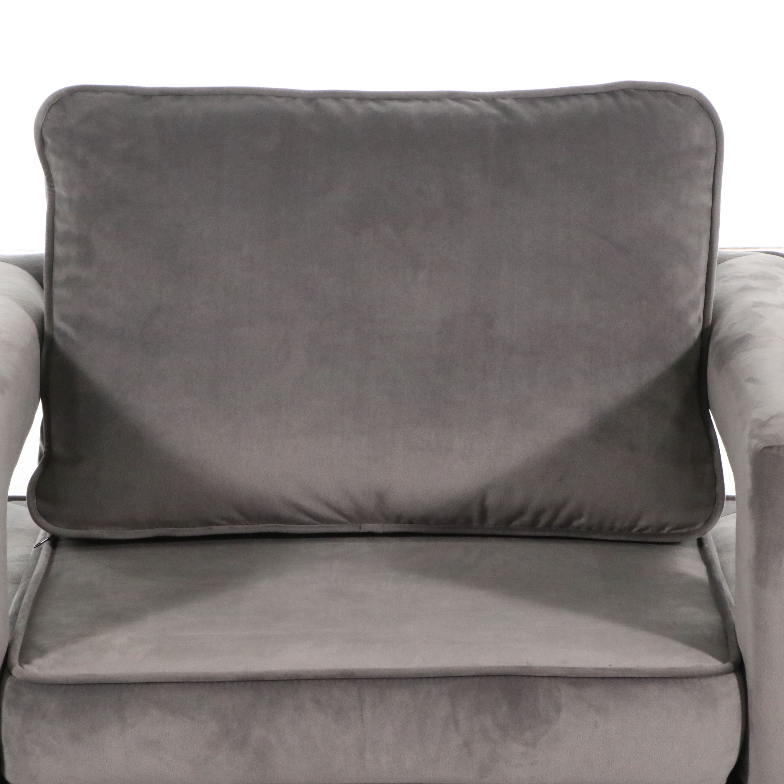 Contemporary Upholstered Armchair with Chrome Frame