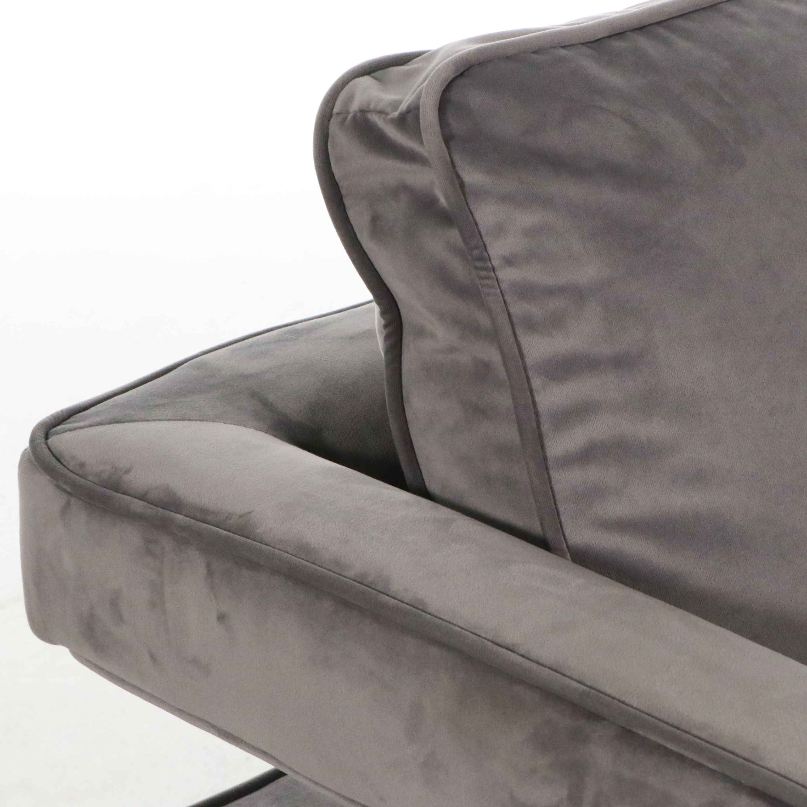Contemporary Upholstered Armchair with Chrome Frame