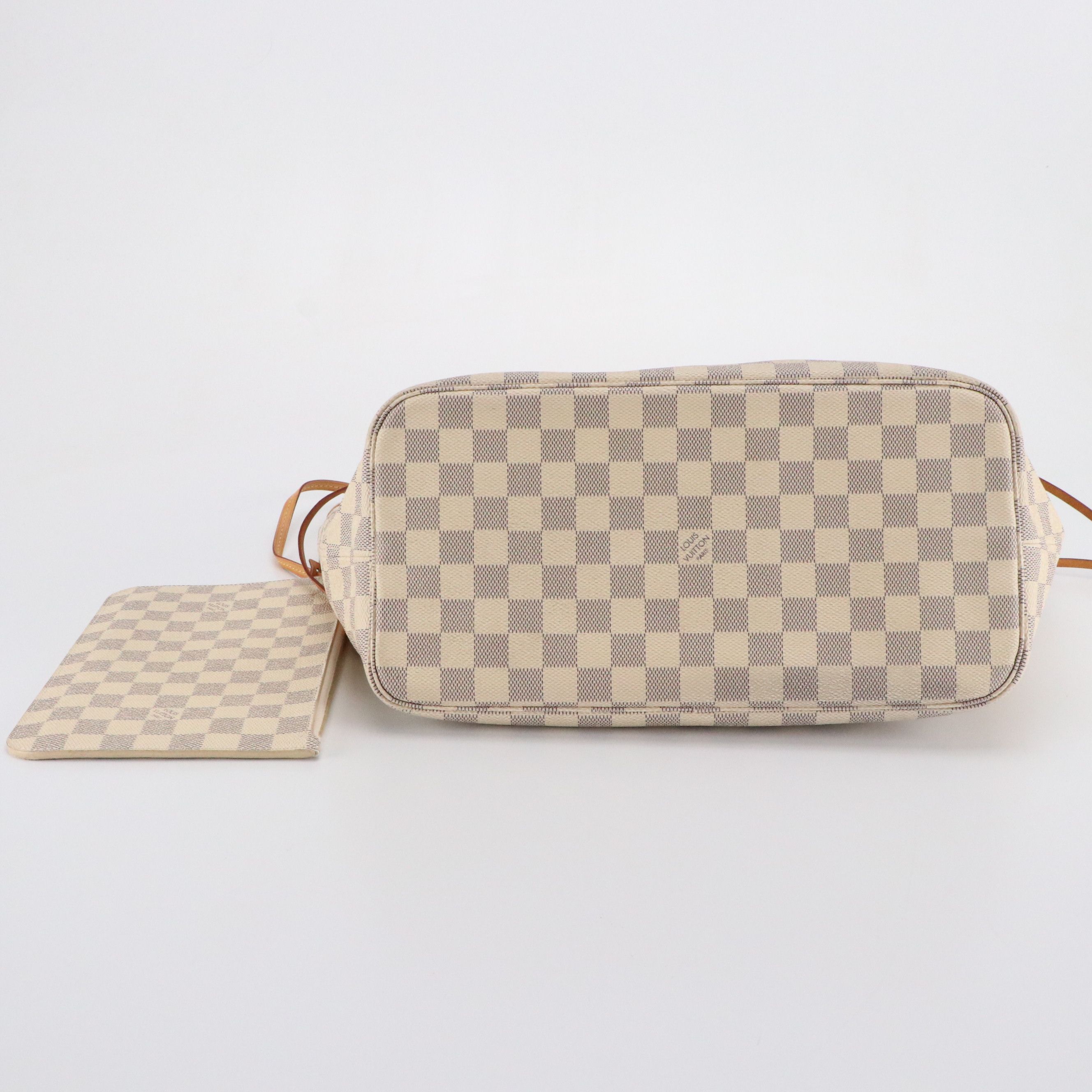 Louis Vuitton Neverfull MM Tote & Pouch in Damier Azur Coated Canvas and Leather