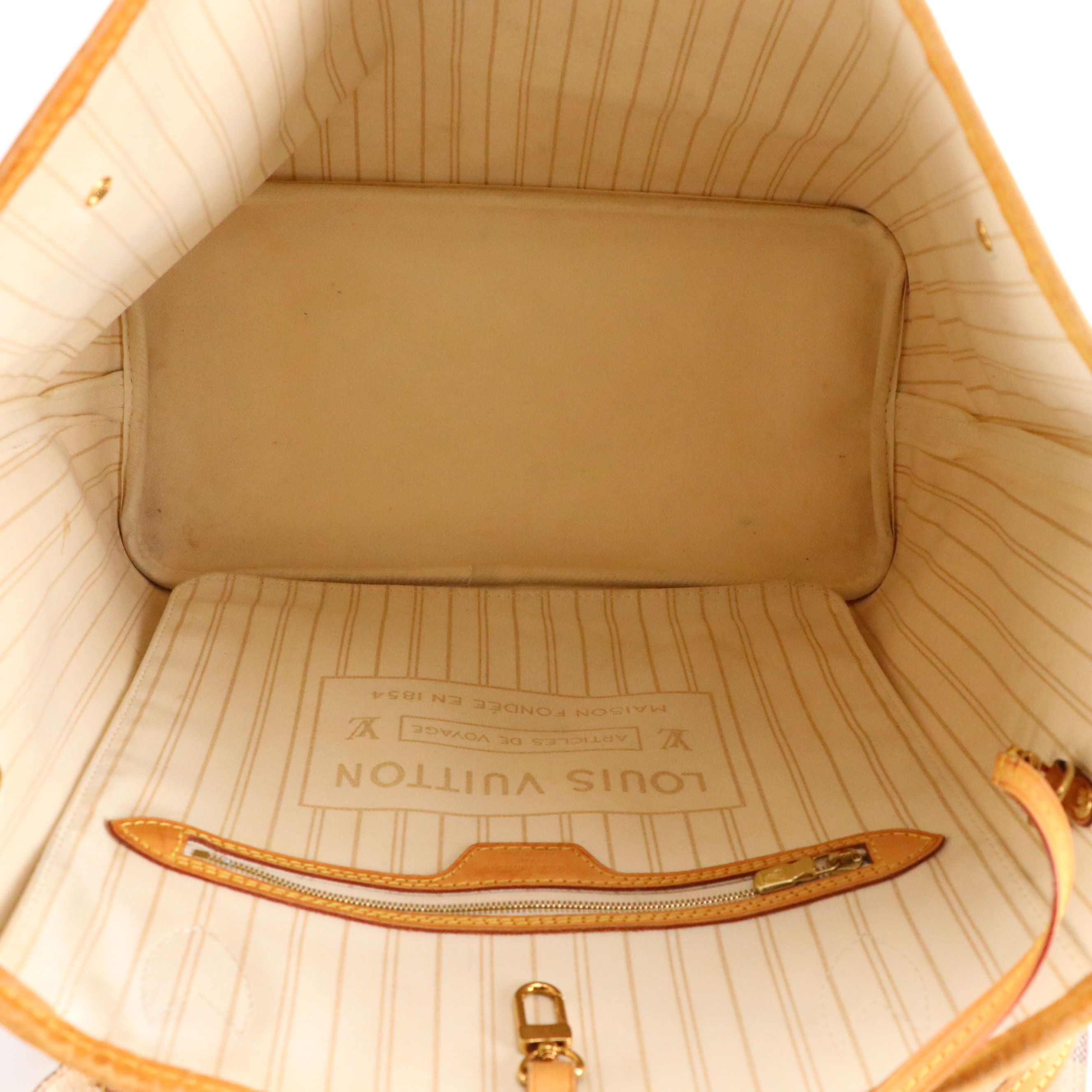 Louis Vuitton Neverfull MM Tote & Pouch in Damier Azur Coated Canvas and Leather