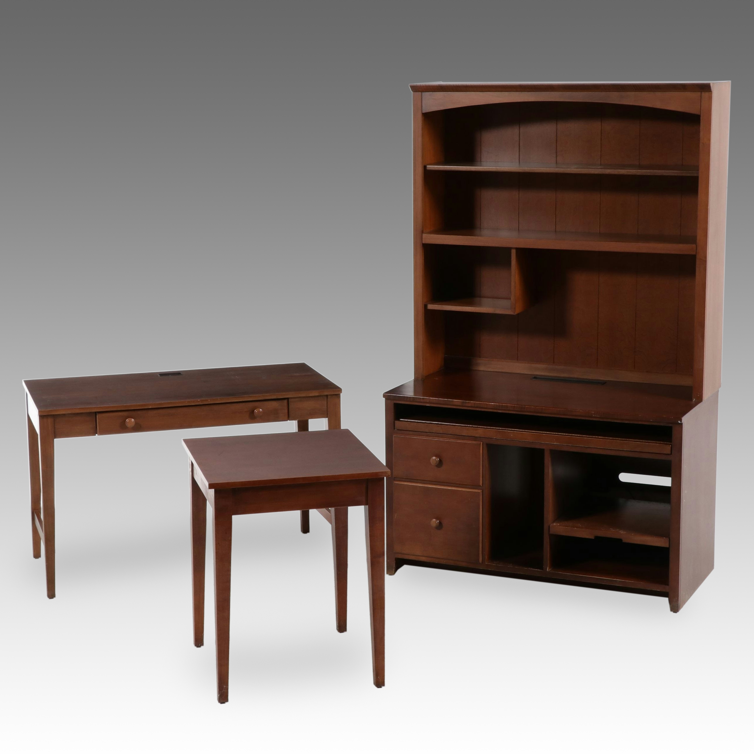 Ethan Allen Three-Piece Home Office Suite Including Desk with Hutch and More