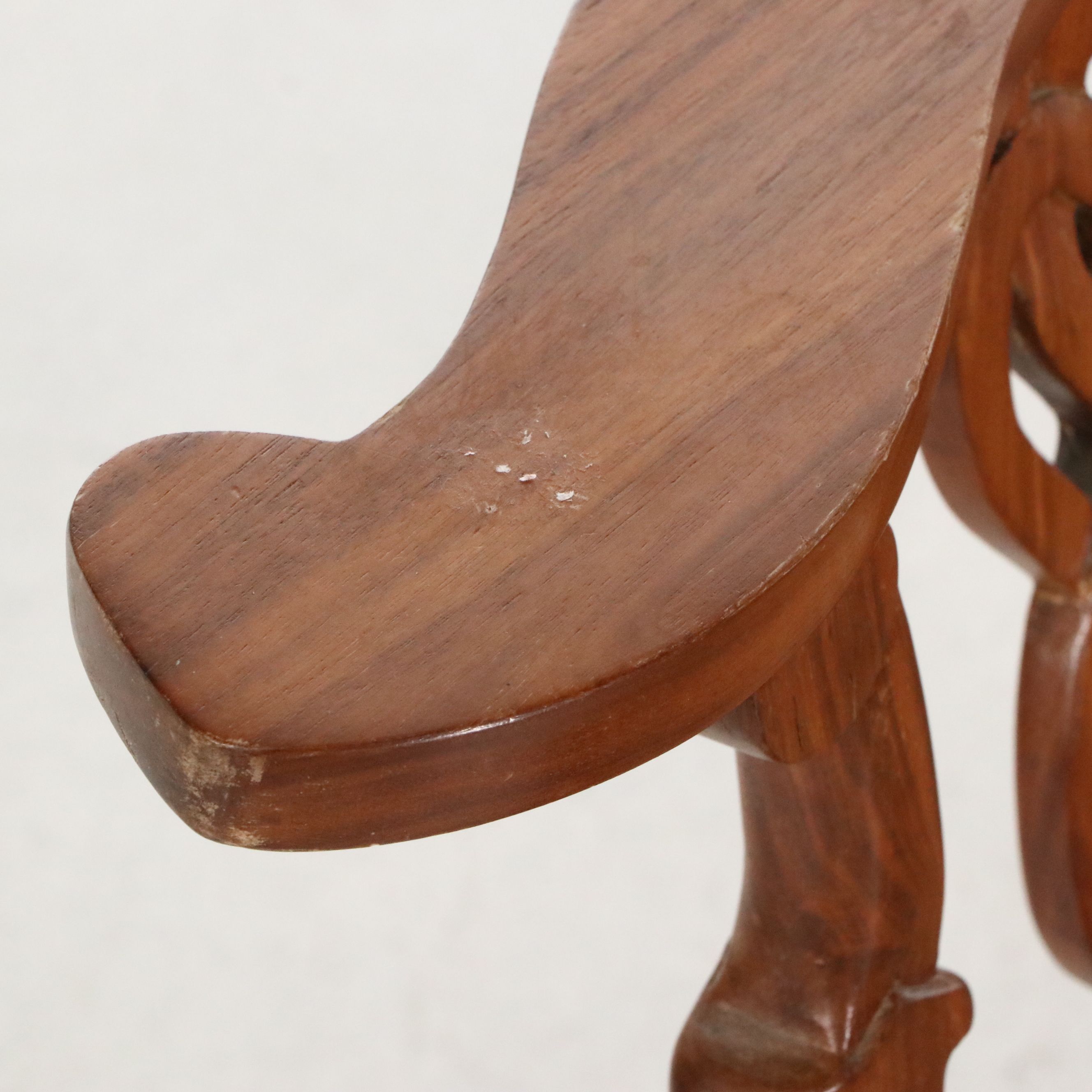 Anglo-Indian Carved Hardwood Burgomaster Chair, Mid to Late 20th Century