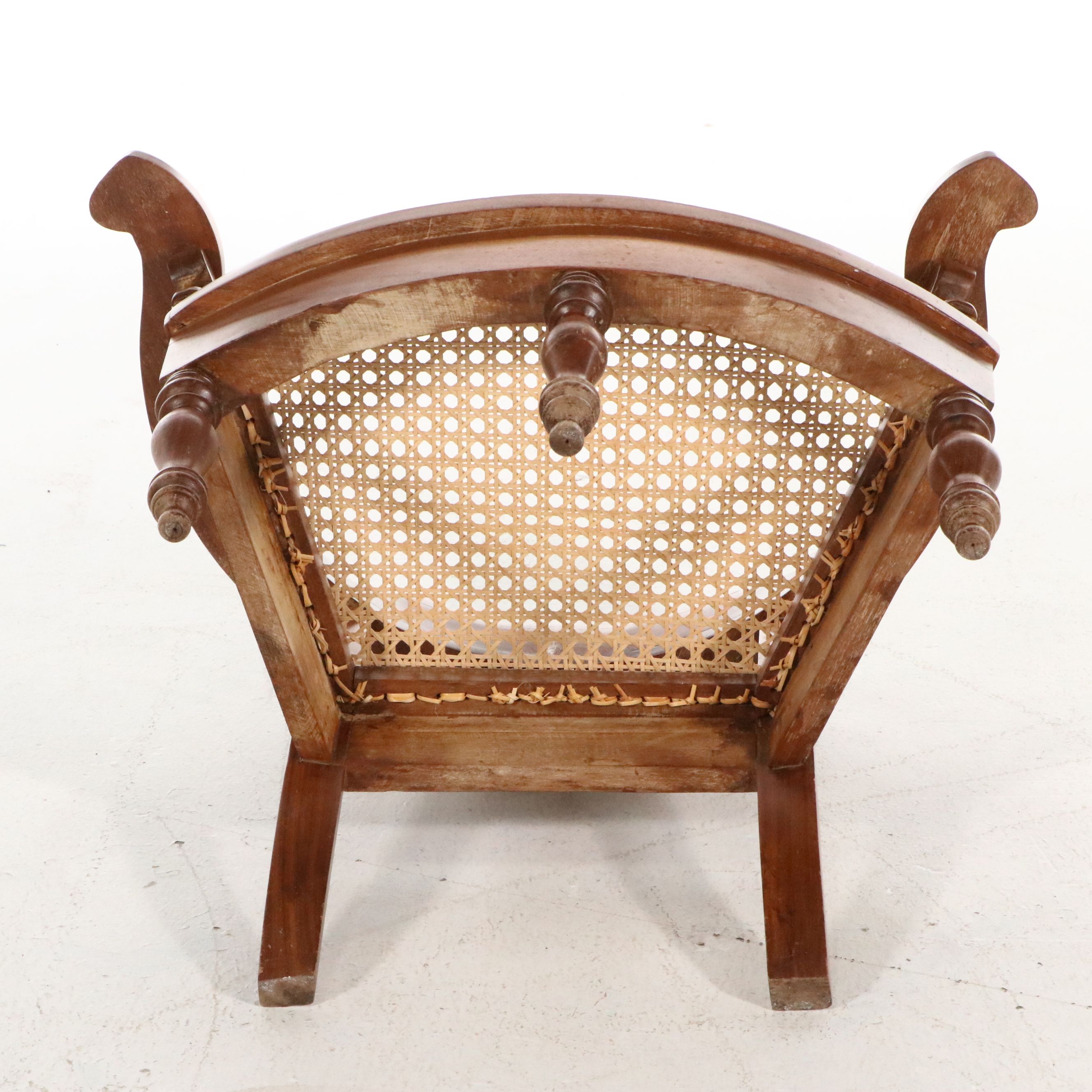 Anglo-Indian Carved Hardwood Burgomaster Chair, Mid to Late 20th Century