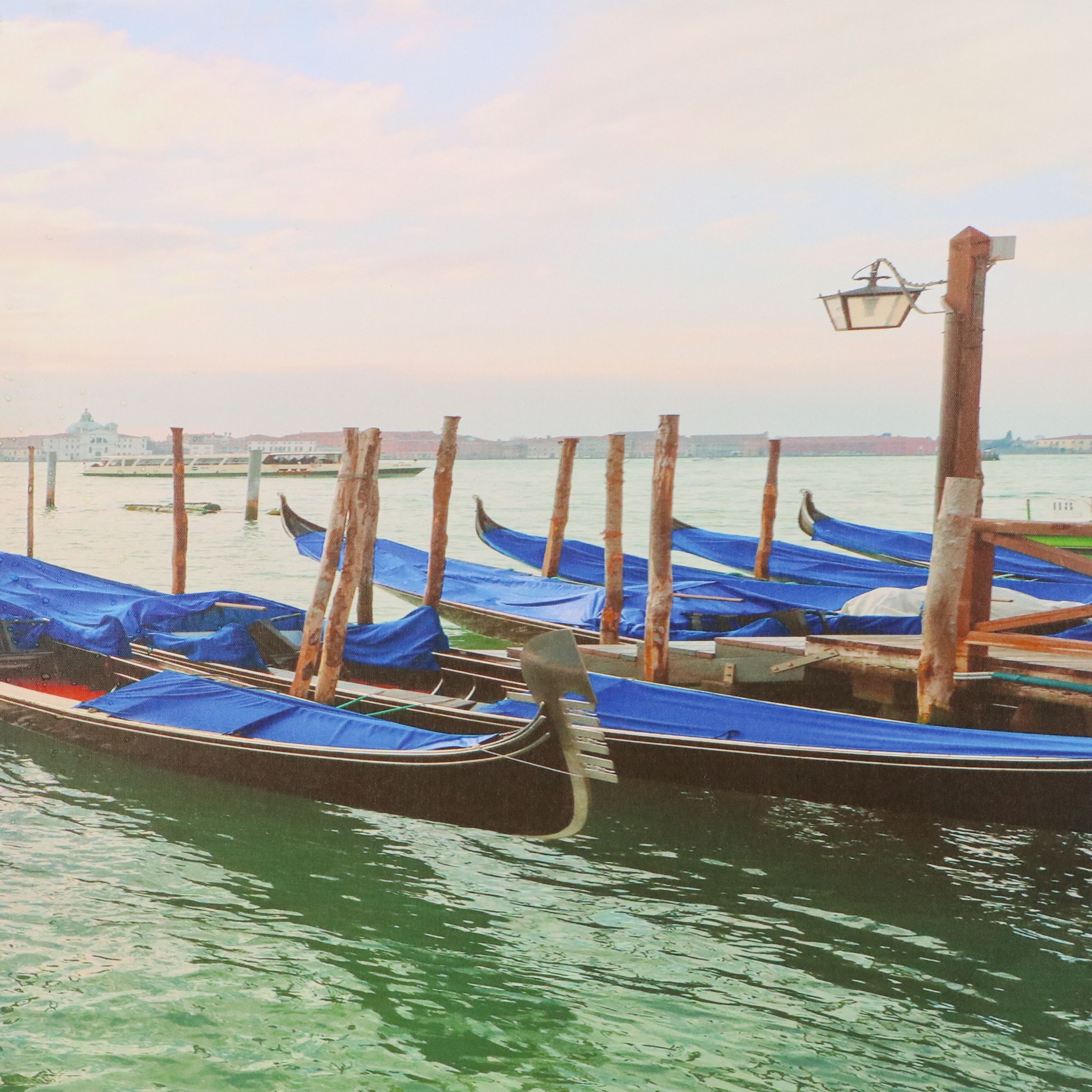 Venetian Lagoon Gicleé Triptych with Gondolas, 21st Century