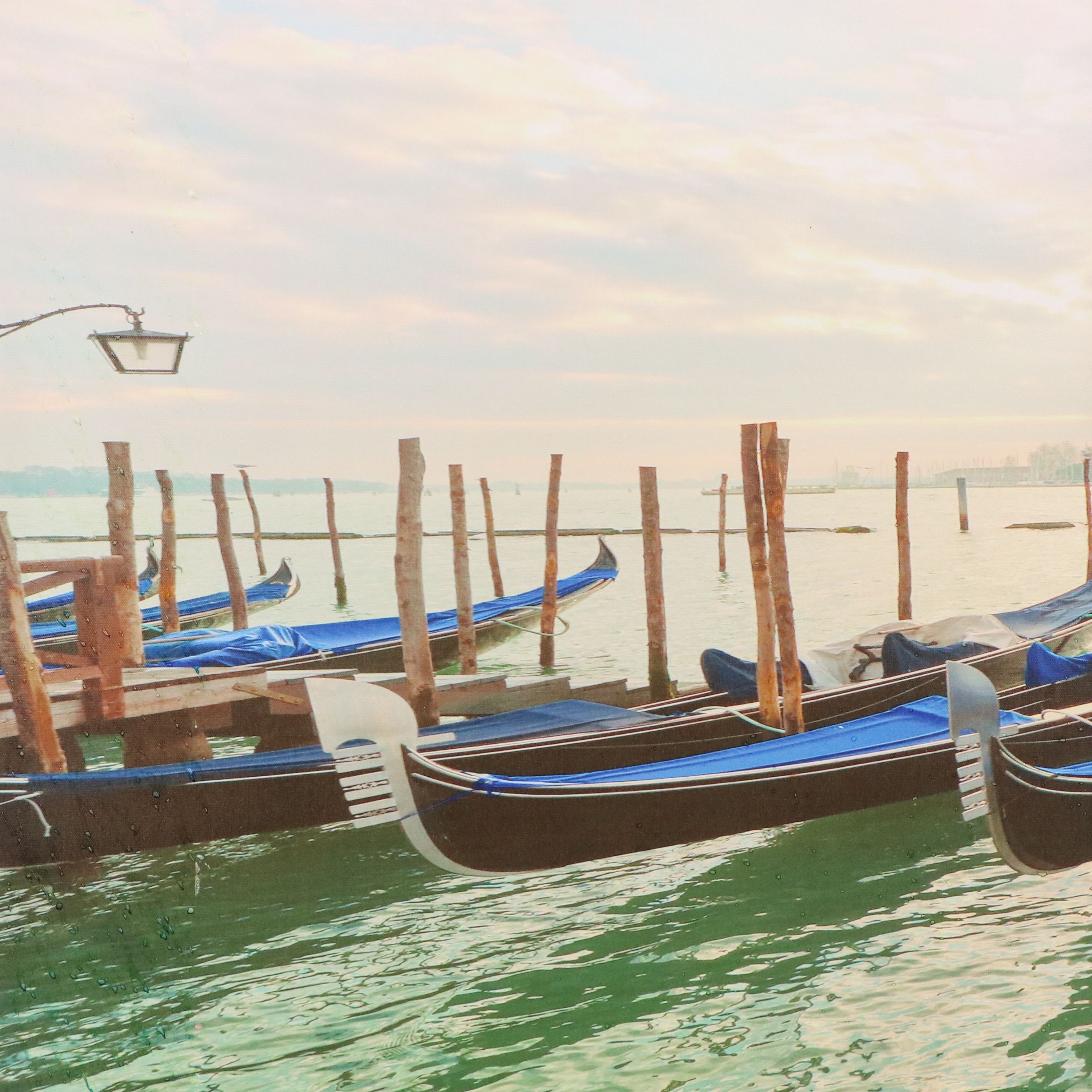 Venetian Lagoon Gicleé Triptych with Gondolas, 21st Century