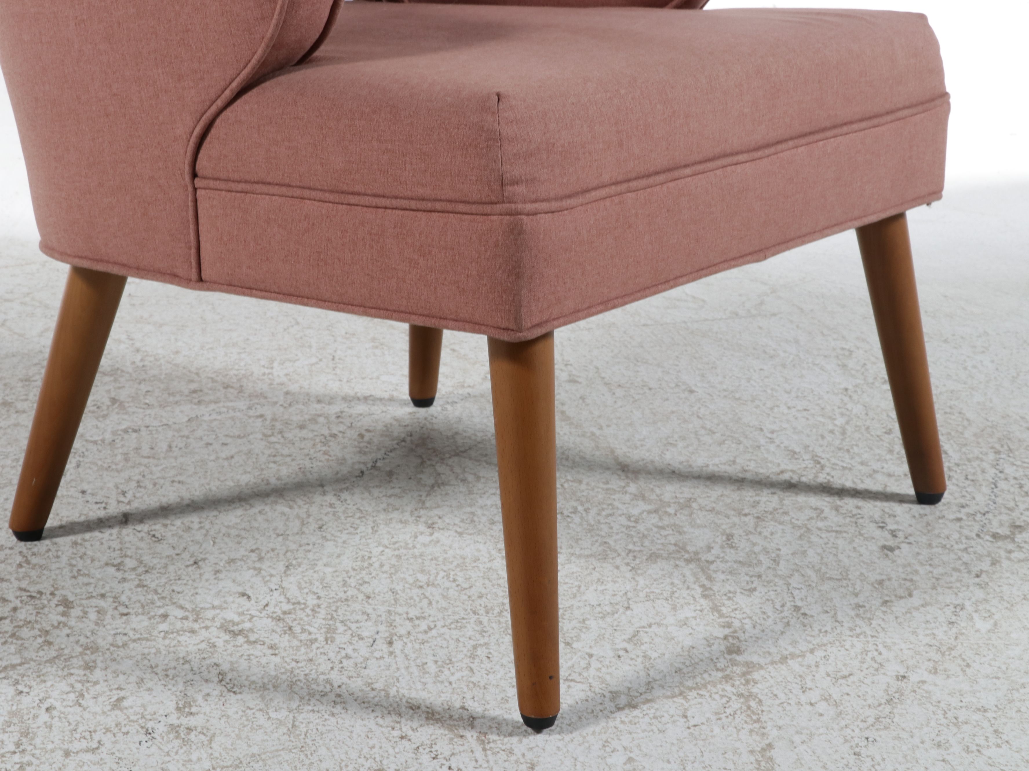 Pair of World Market "Tyley" Rose Pink Upholstered Accent Chairs, 2019