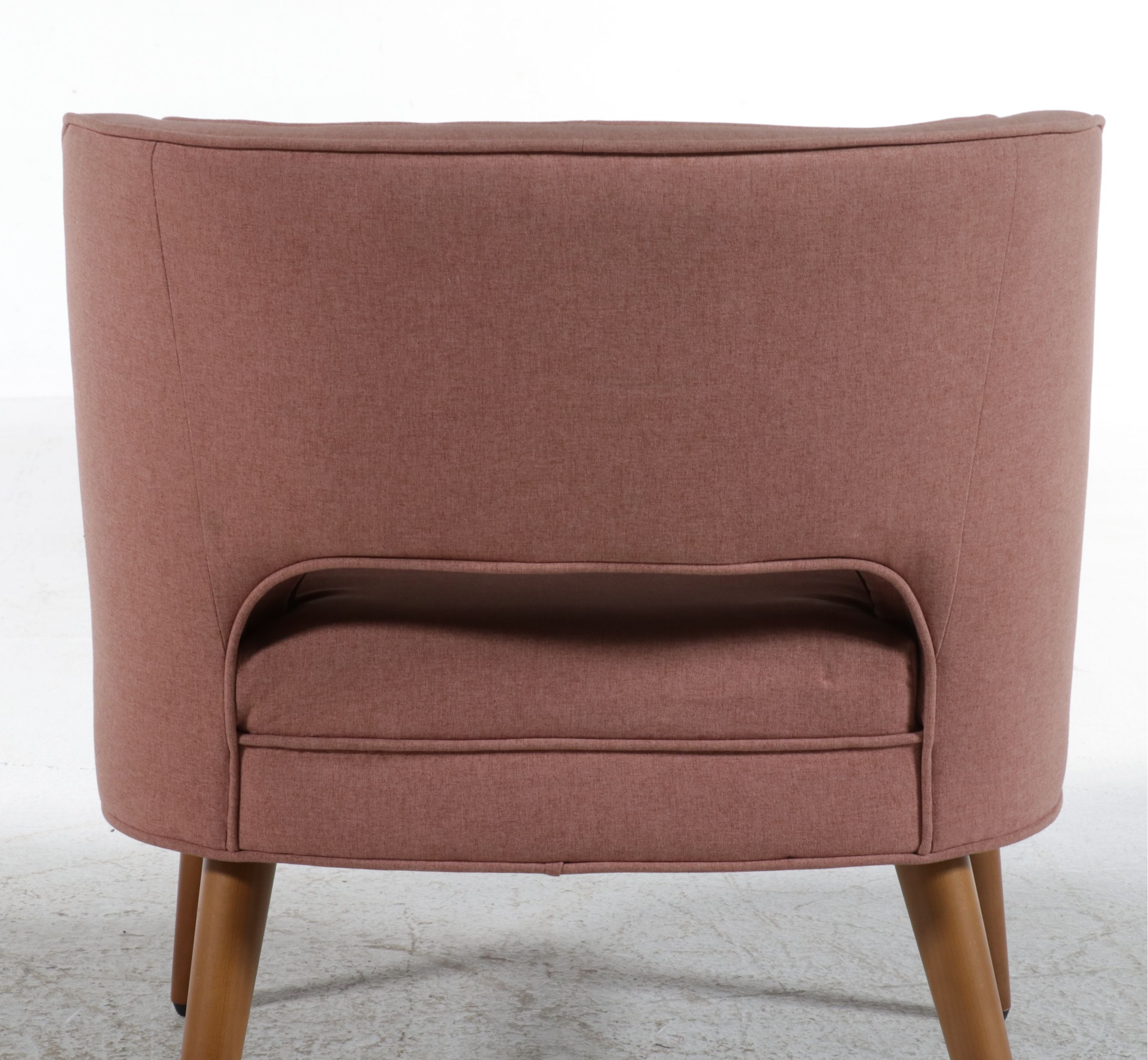 Pair of World Market "Tyley" Rose Pink Upholstered Accent Chairs, 2019