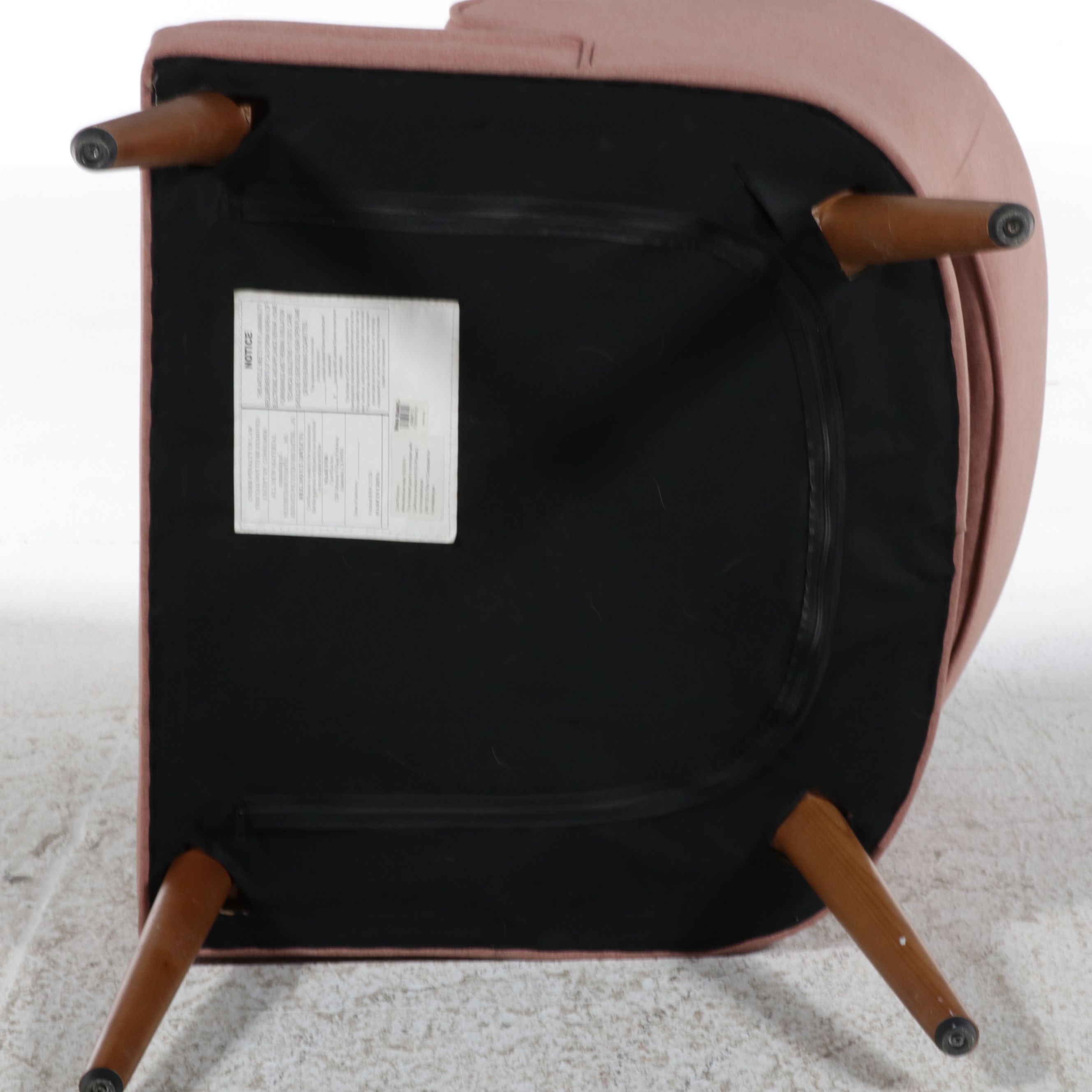 Pair of World Market "Tyley" Rose Pink Upholstered Accent Chairs, 2019