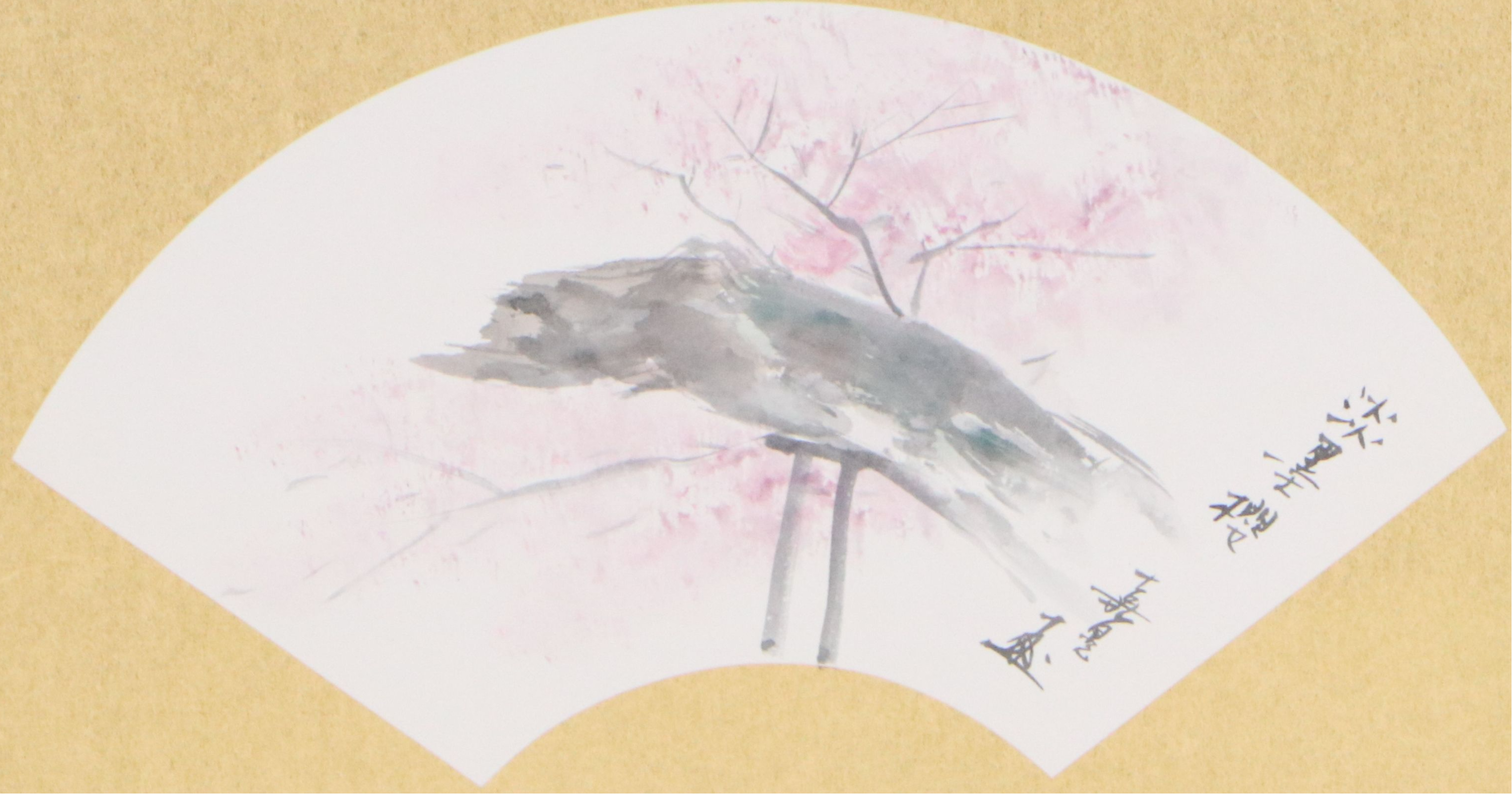Japanese School Ink and Watercolor Paintings of Bamboo and Blossoms