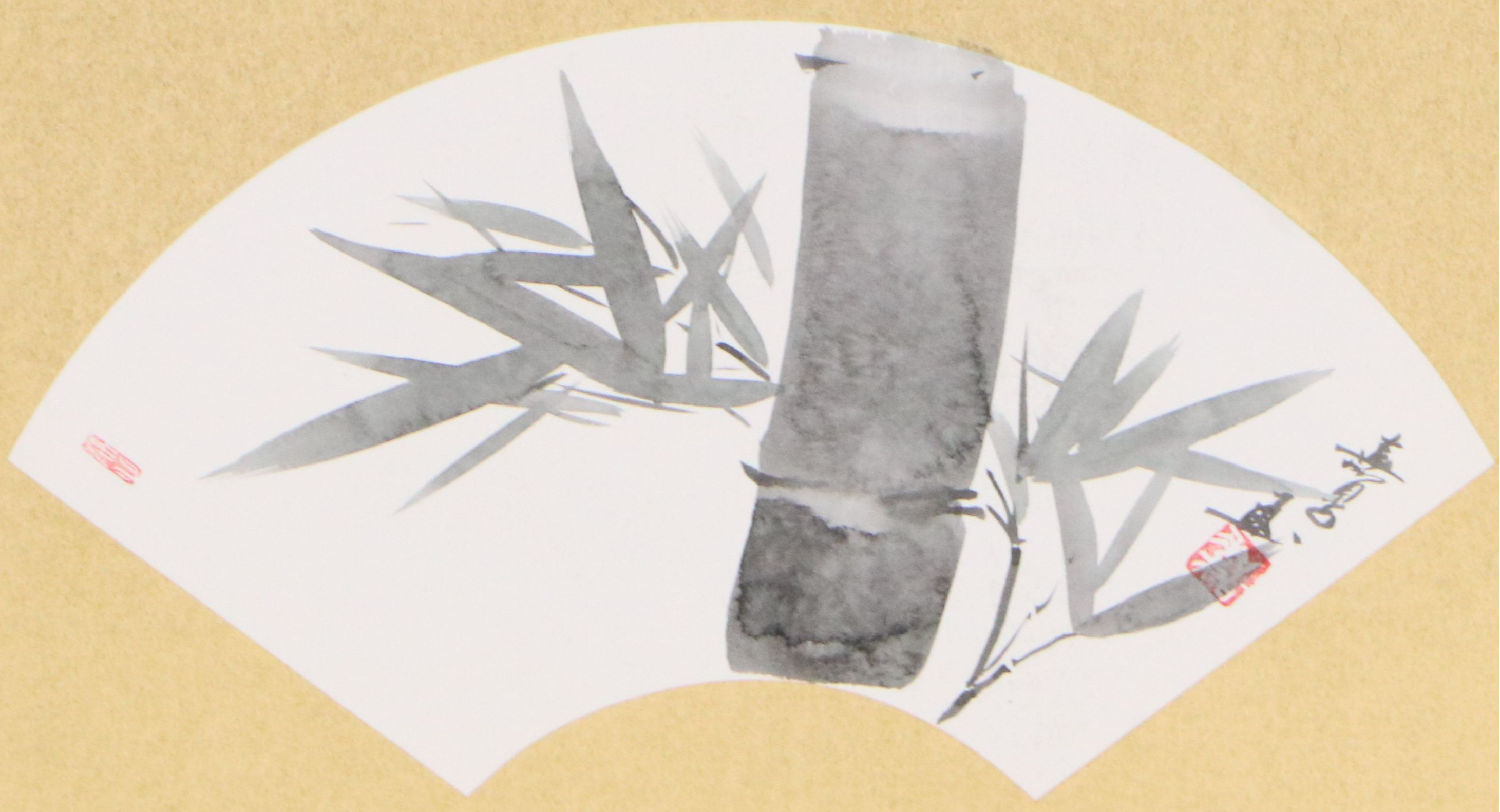 Japanese School Ink and Watercolor Paintings of Bamboo and Blossoms