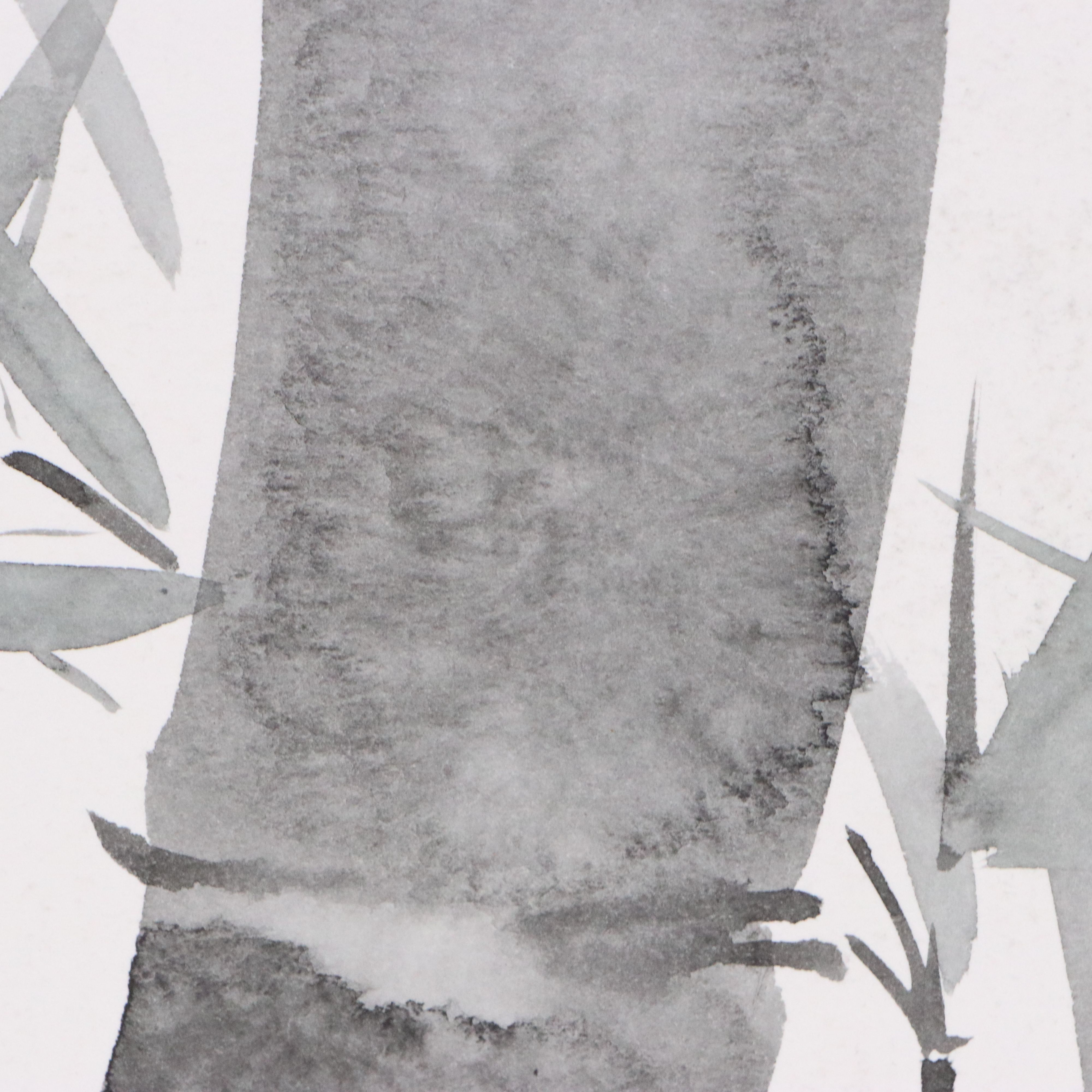 Japanese School Ink and Watercolor Paintings of Bamboo and Blossoms