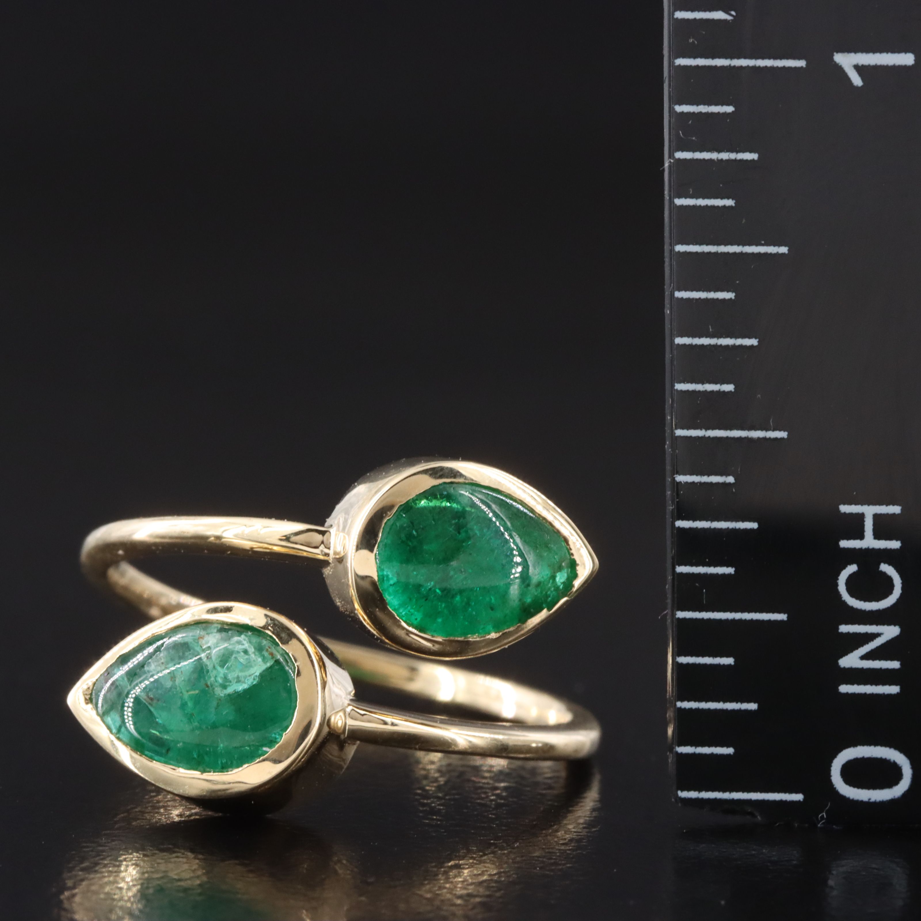 14K 2.41 CTW Emerald Bypass Ring