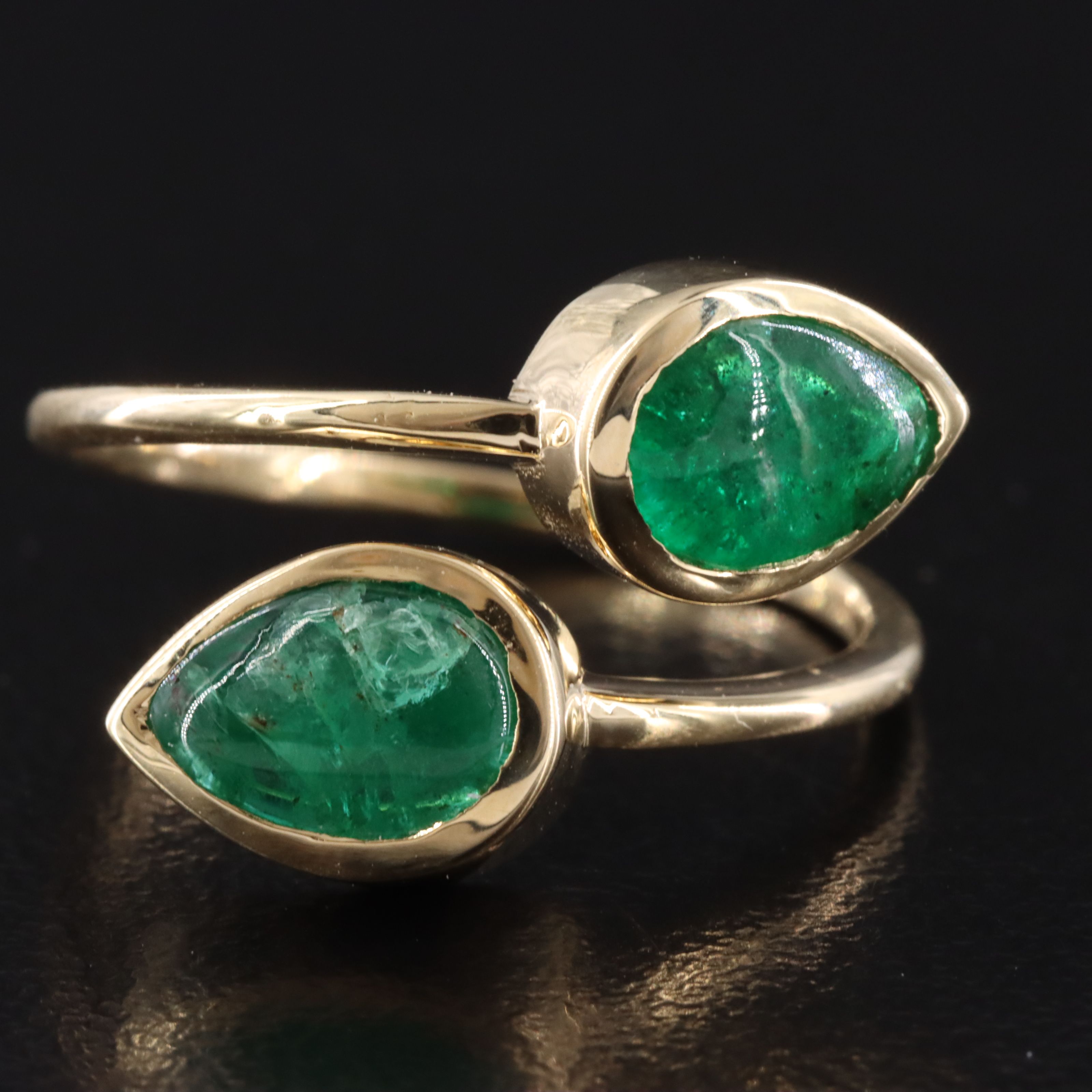 14K 2.41 CTW Emerald Bypass Ring