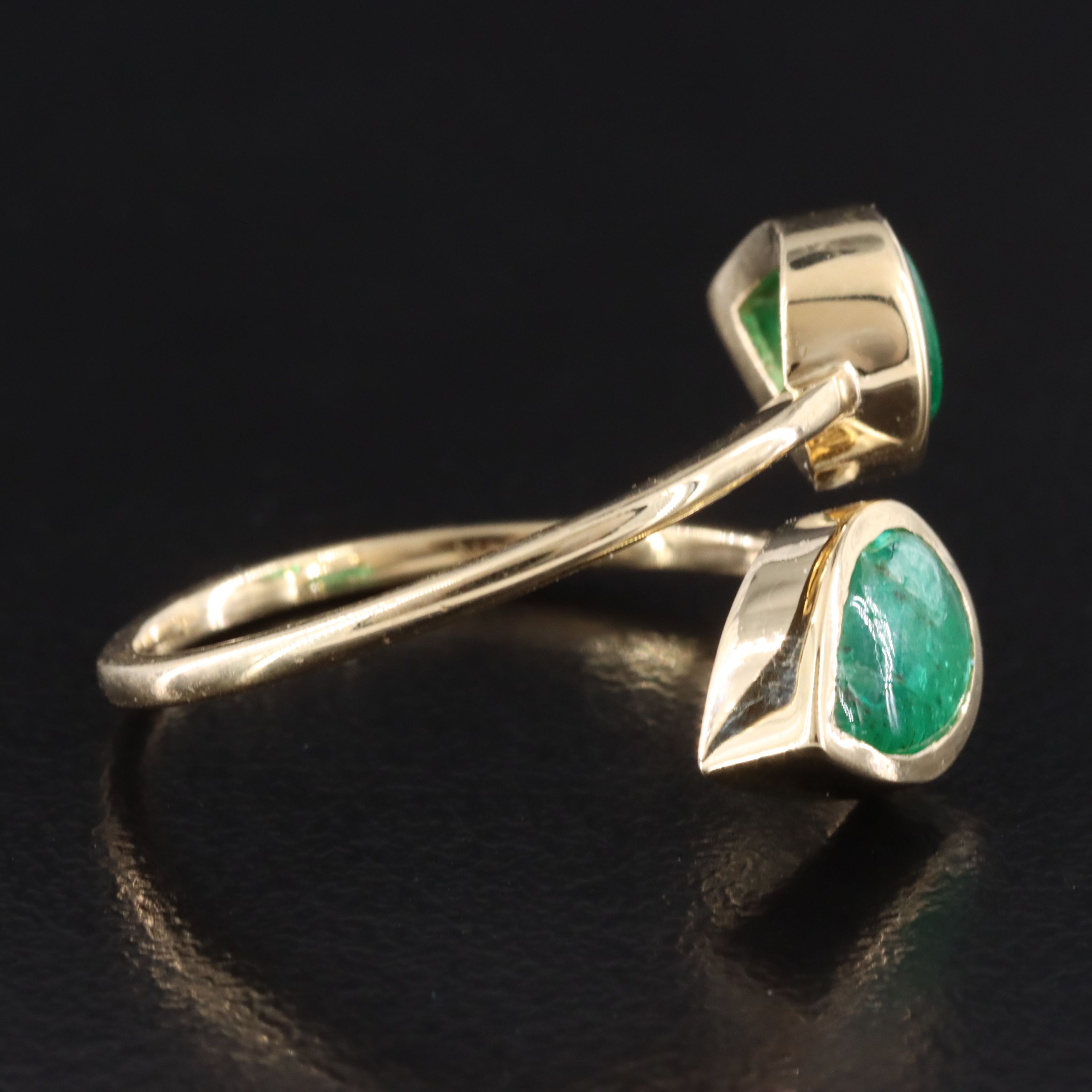14K 2.41 CTW Emerald Bypass Ring