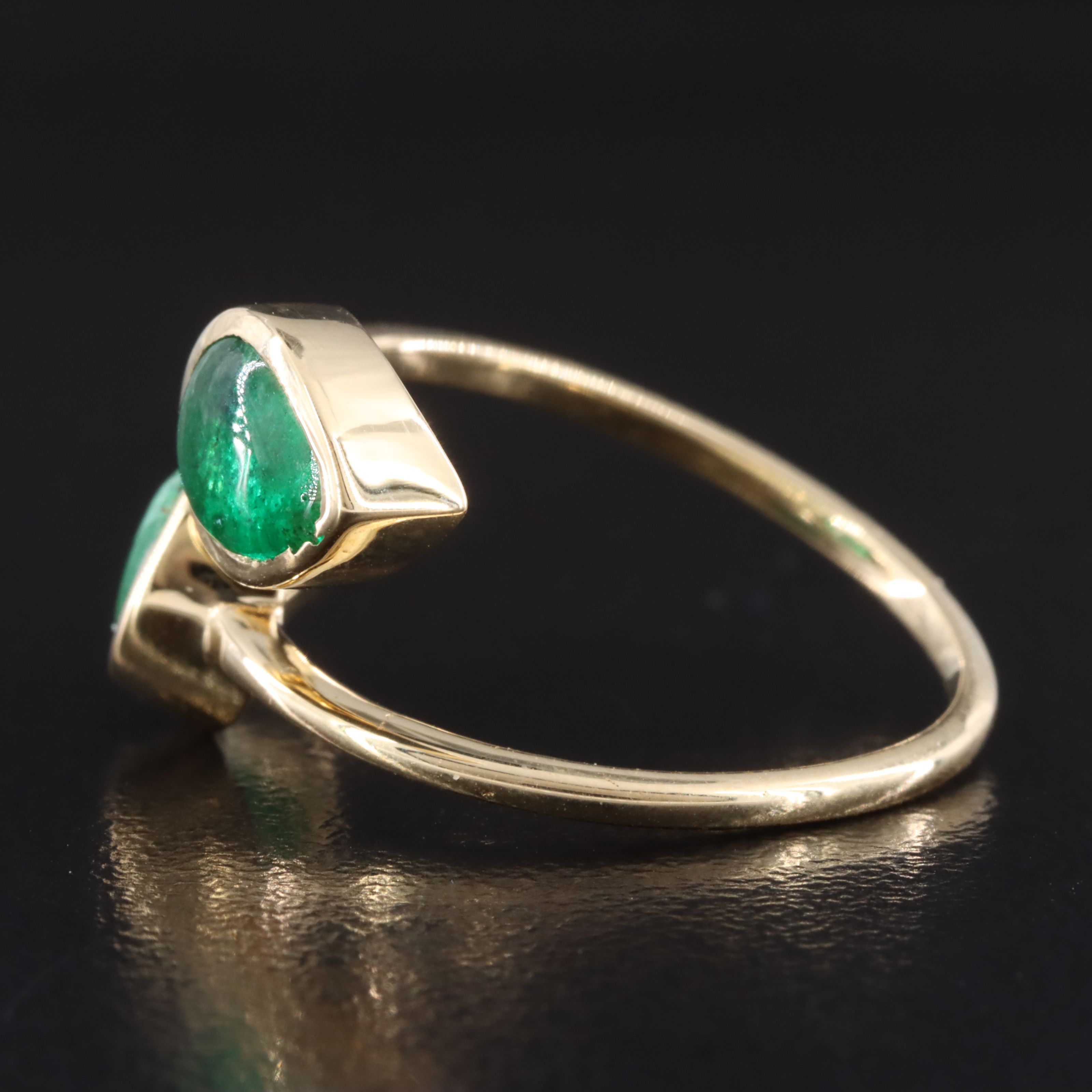 14K 2.41 CTW Emerald Bypass Ring