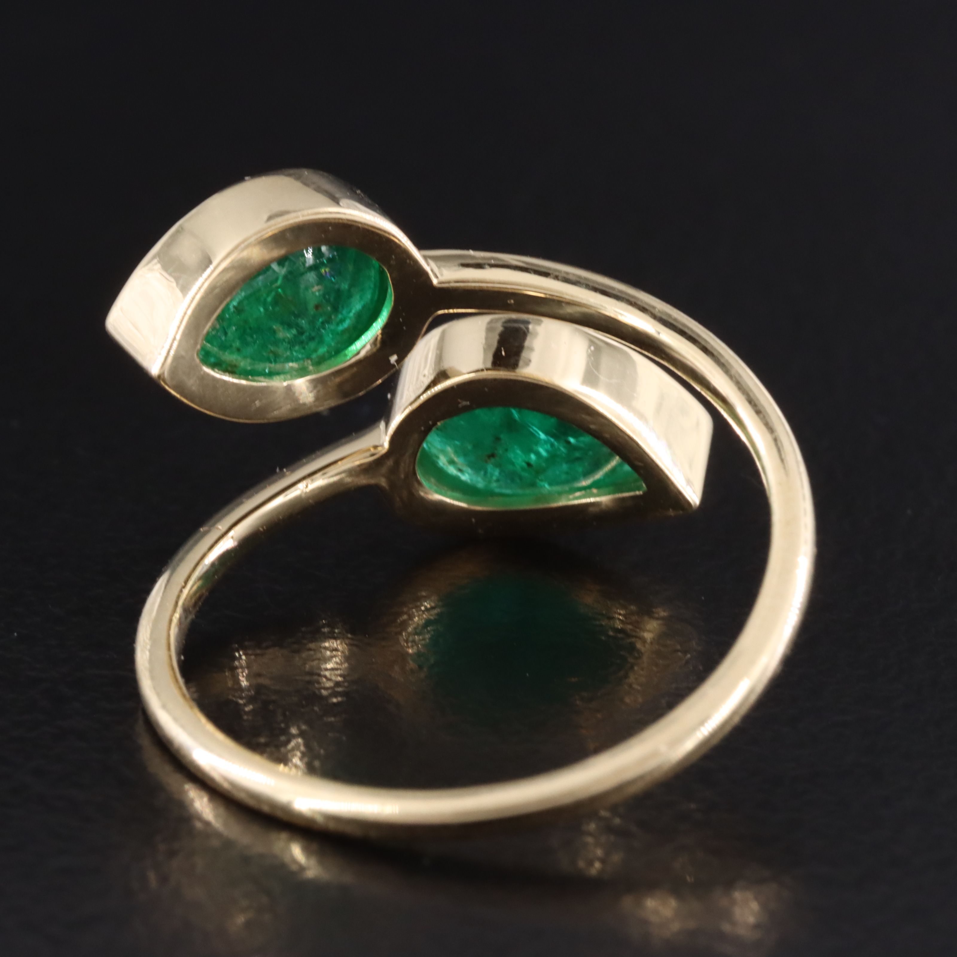 14K 2.41 CTW Emerald Bypass Ring