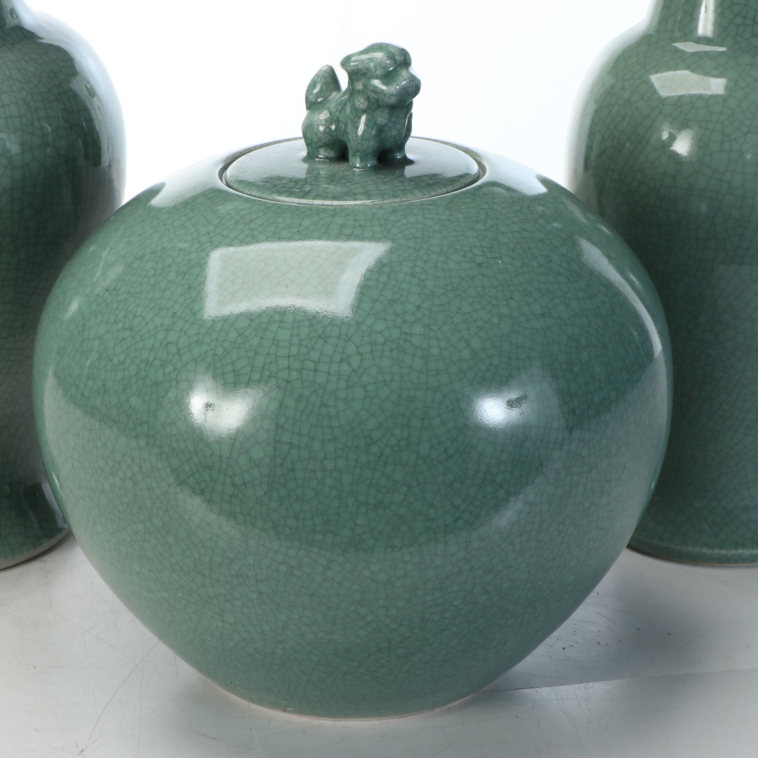 Korean Celadon Glazed Ceramic Vases