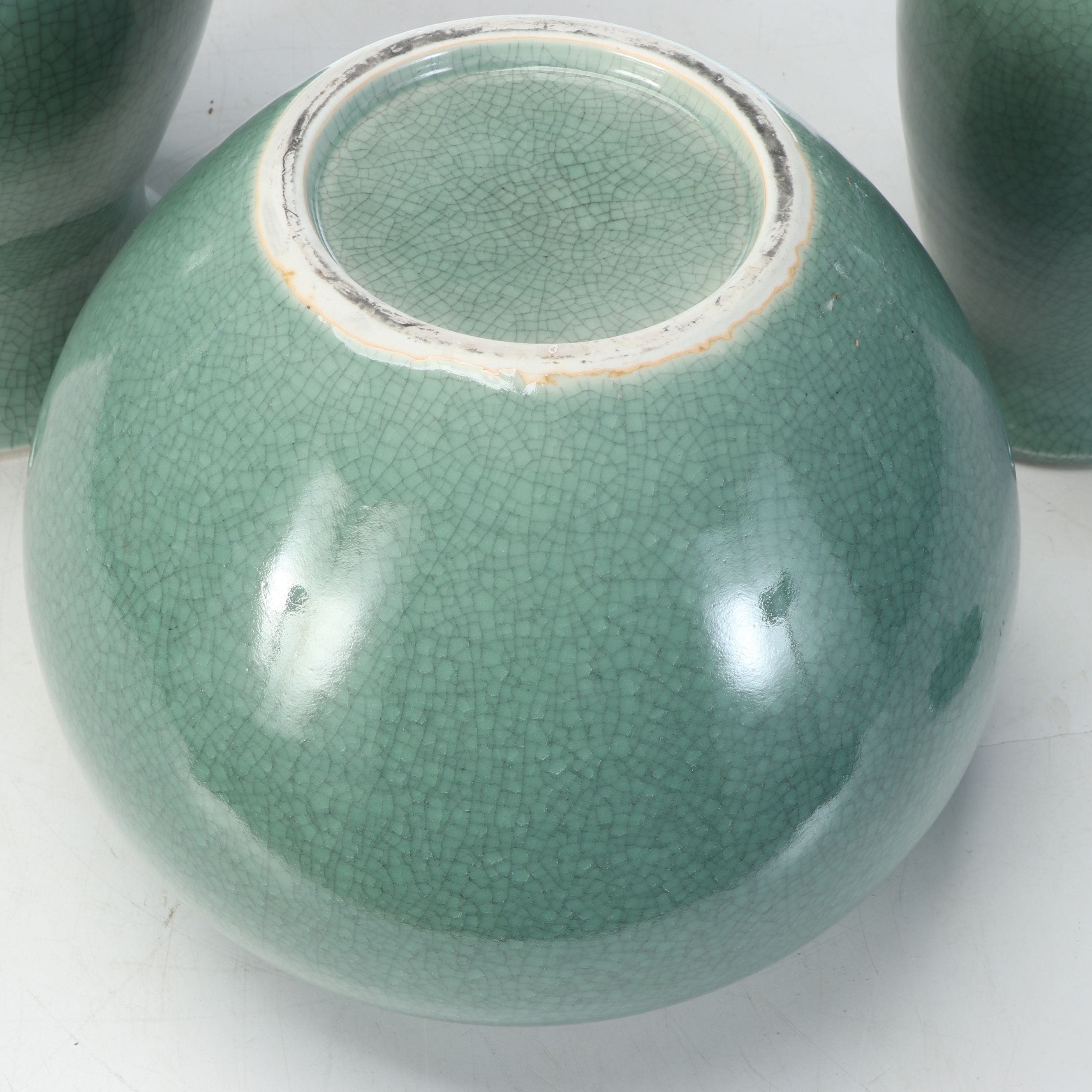 Korean Celadon Glazed Ceramic Vases