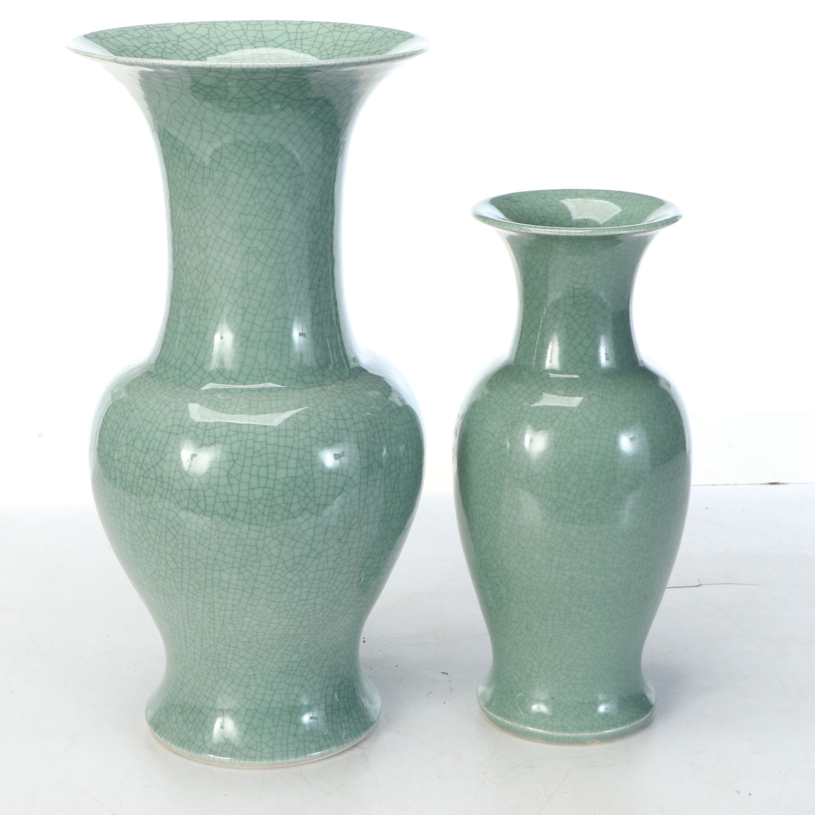 Korean Celadon Glazed Ceramic Vases