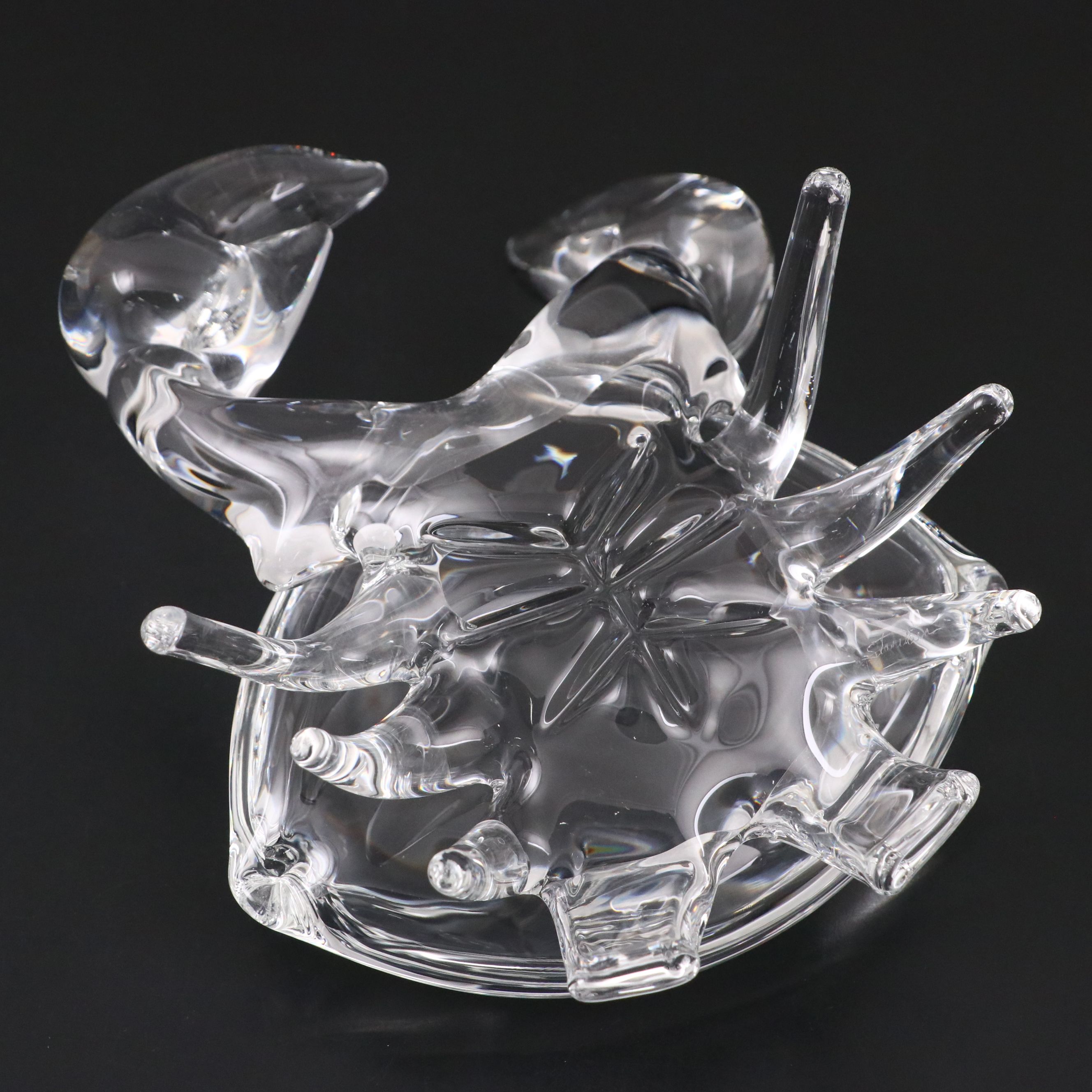 Steuben Art Glass "Crab" Figurine Designed by Taf Lebel Schaefer