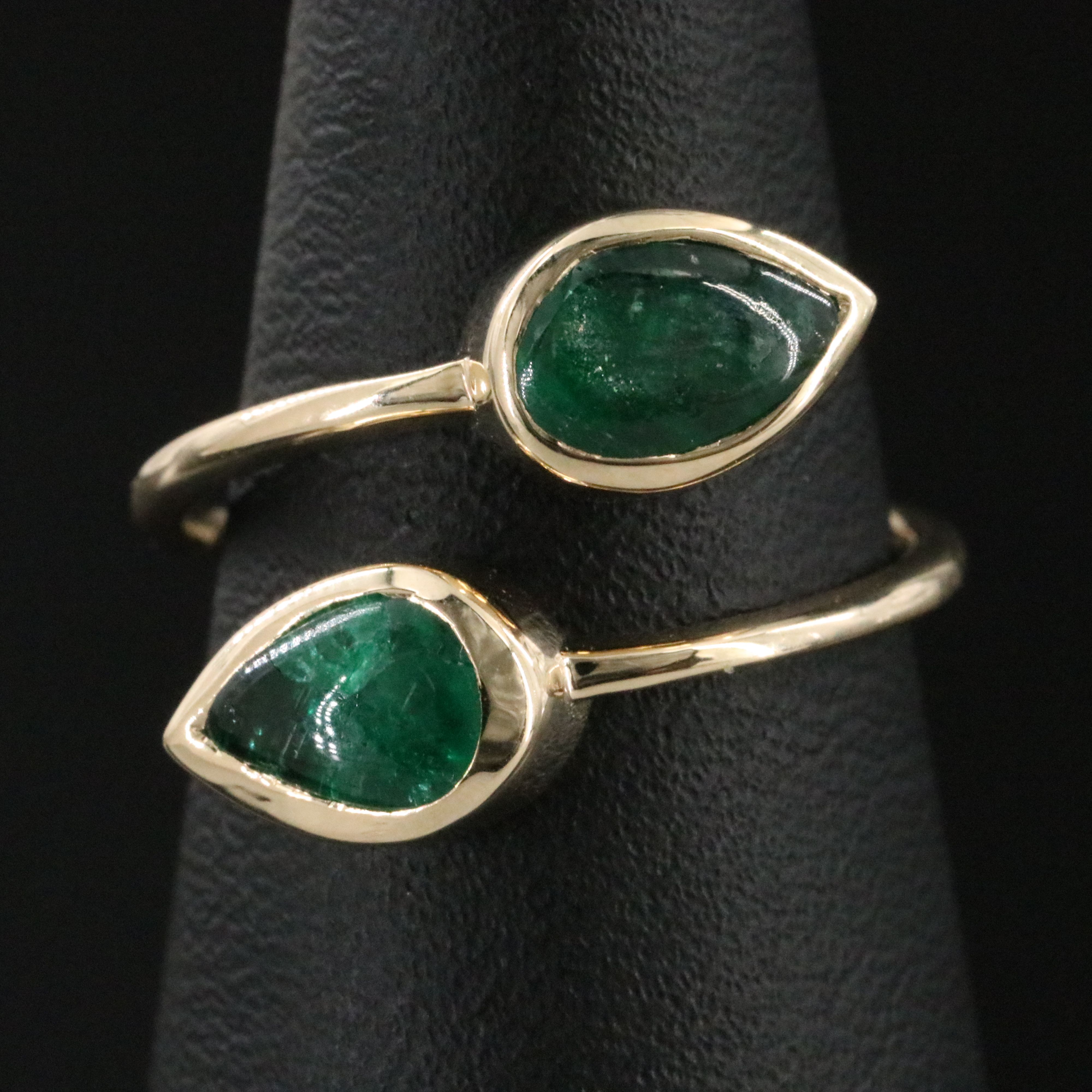 14K 2.29 CTW Emerald Bypass Ring