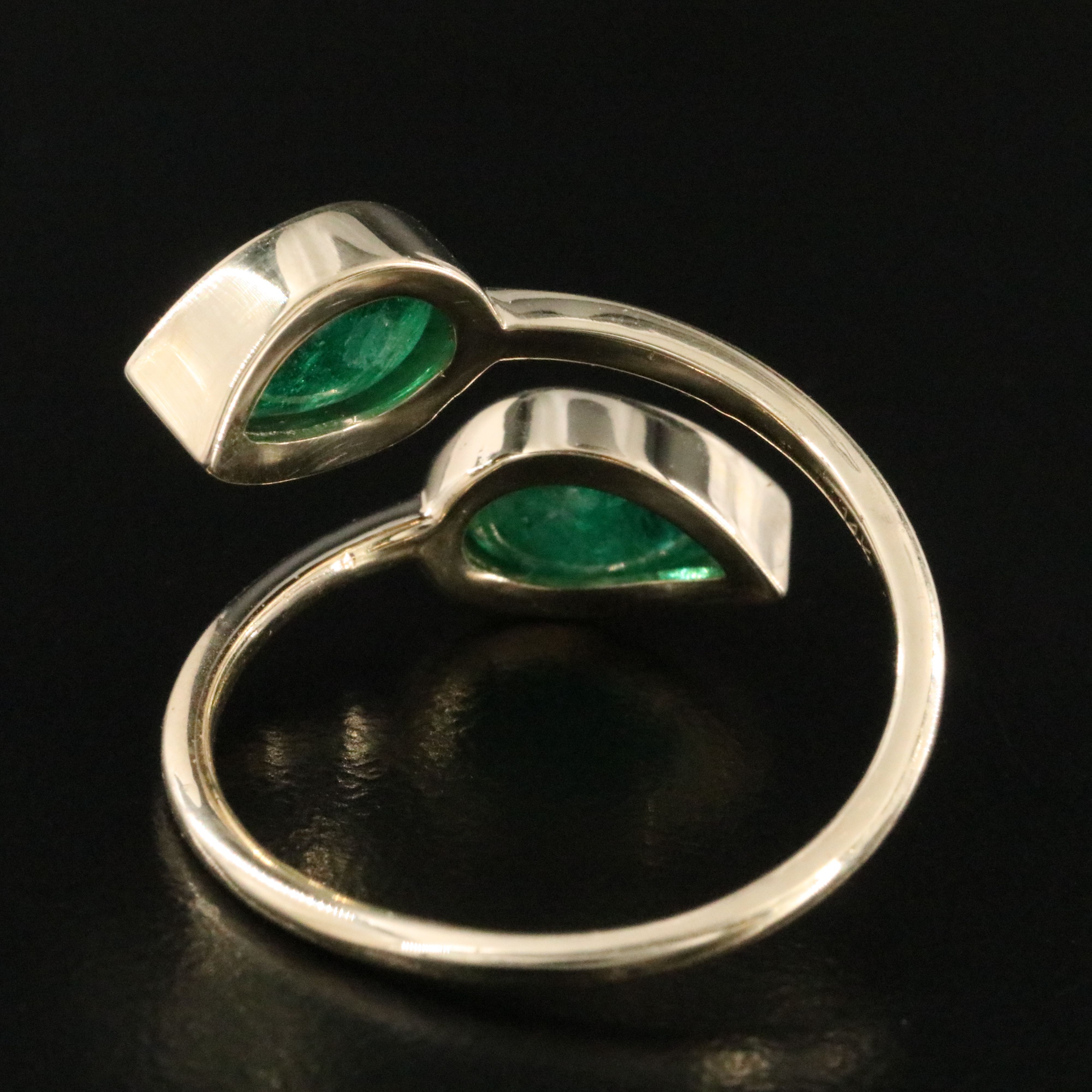 14K 2.29 CTW Emerald Bypass Ring