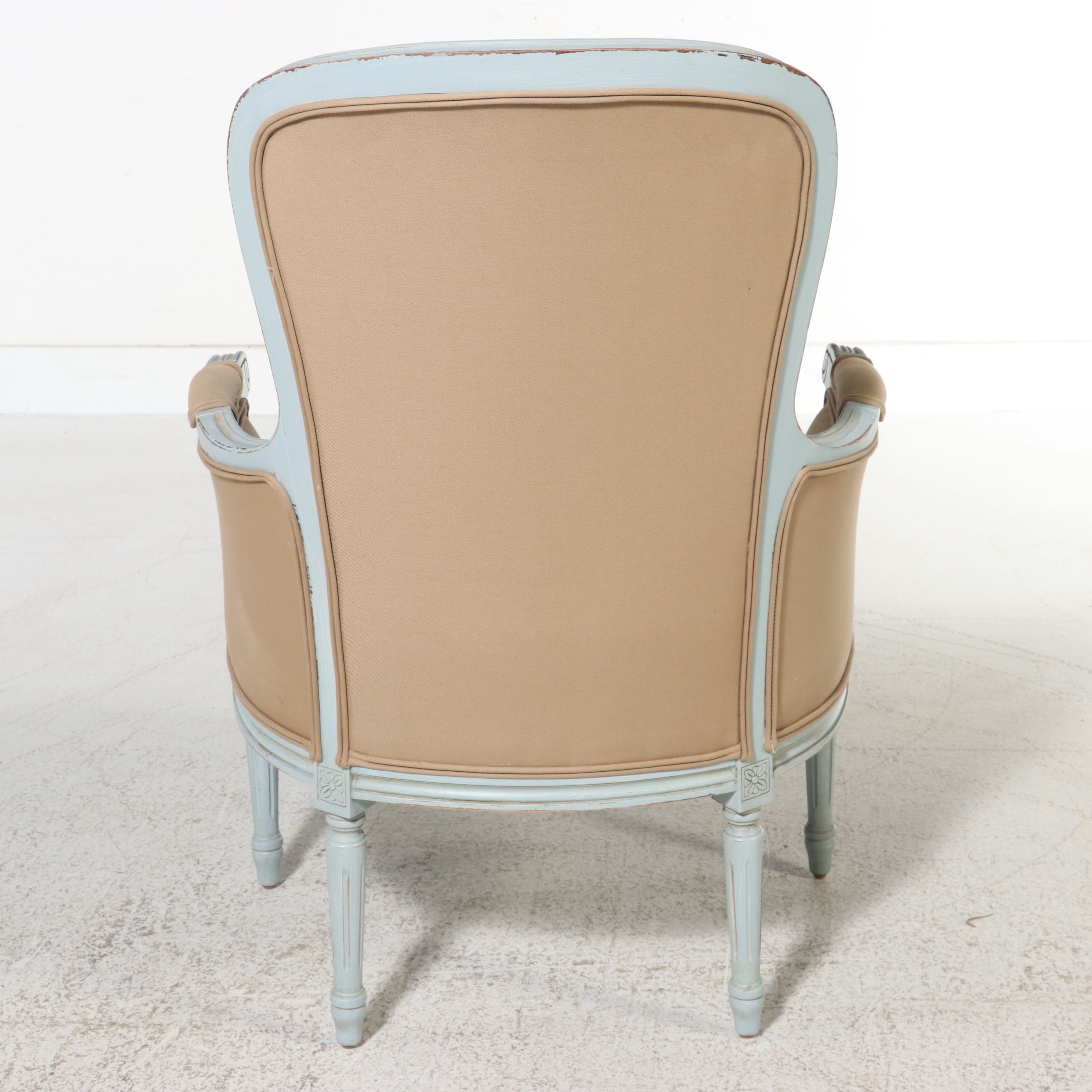 Pair of Ballard Designs "Olivia" Louis XV Style Bergère Chairs, 2018