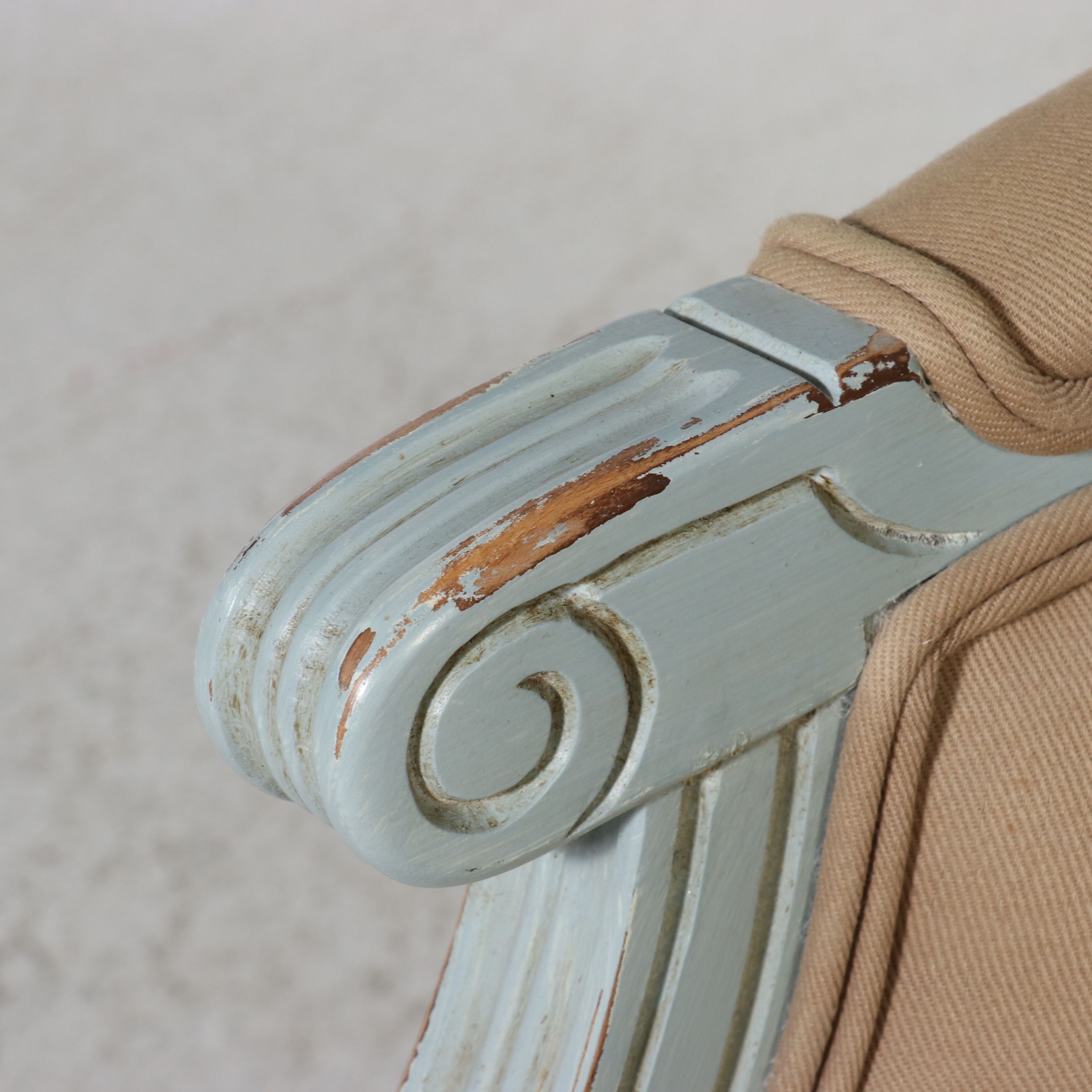 Pair of Ballard Designs "Olivia" Louis XV Style Bergère Chairs, 2018