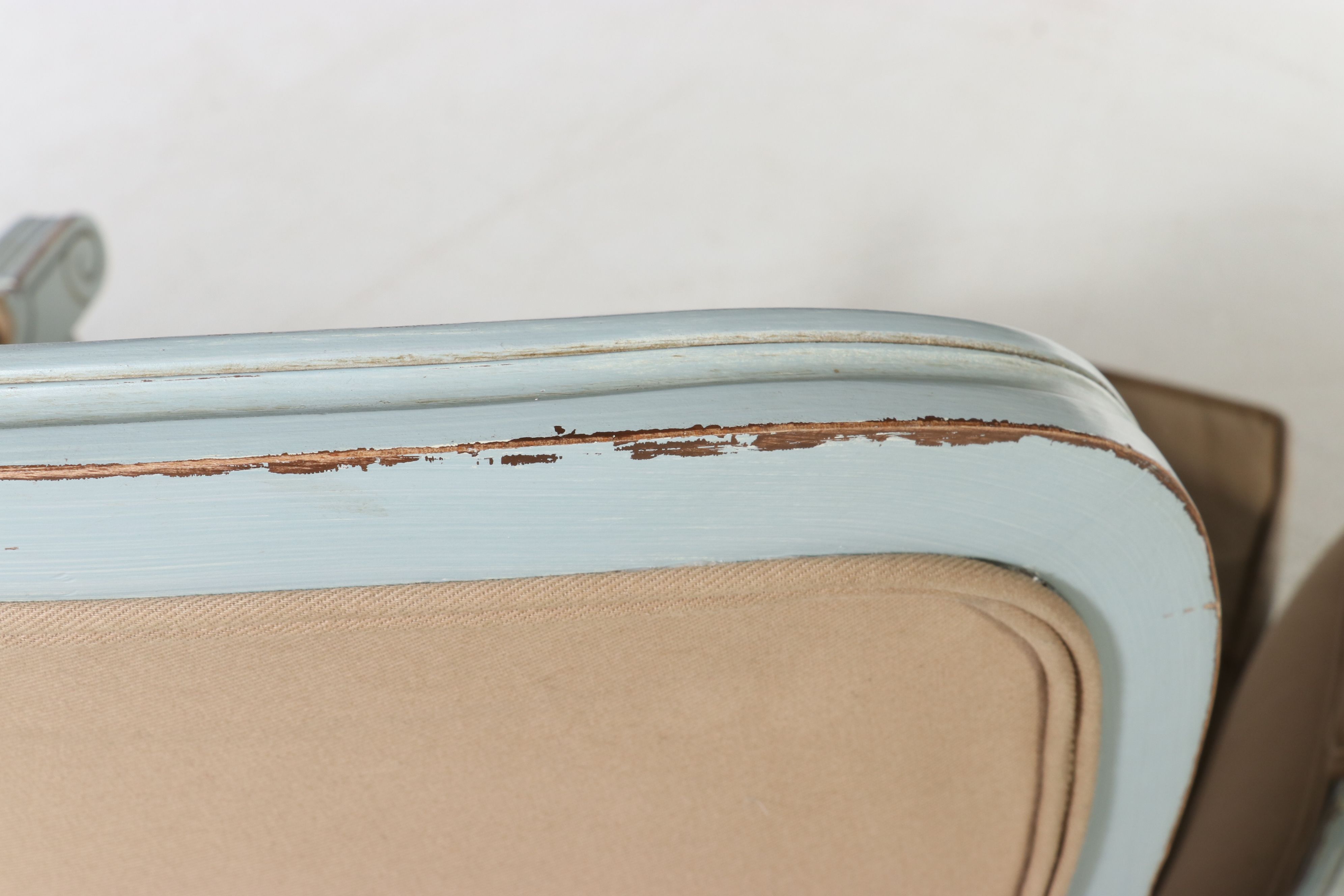 Pair of Ballard Designs "Olivia" Louis XV Style Bergère Chairs, 2018