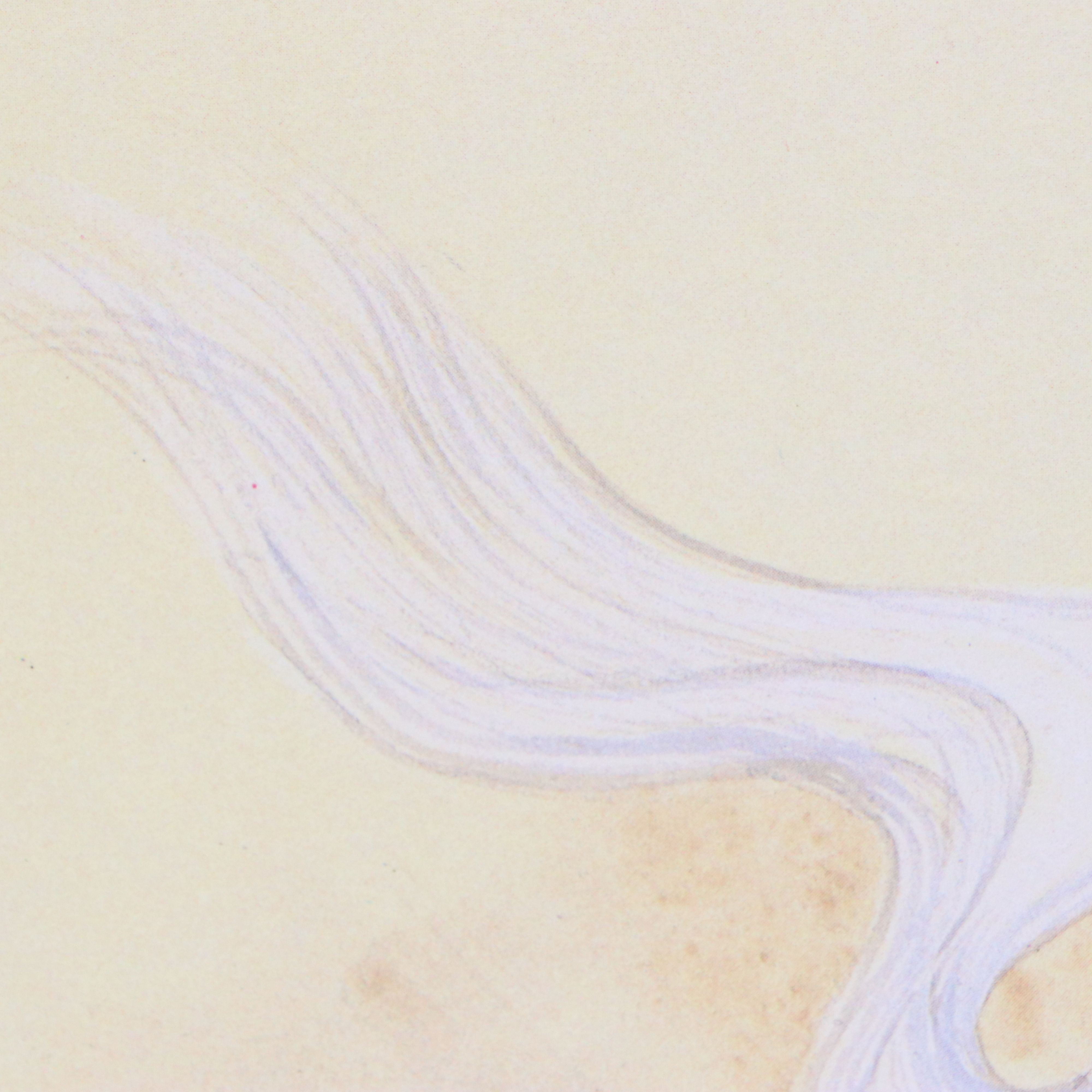 Japanese Sumi-e Ink Wash Painting of Horse with Offset Lithographs